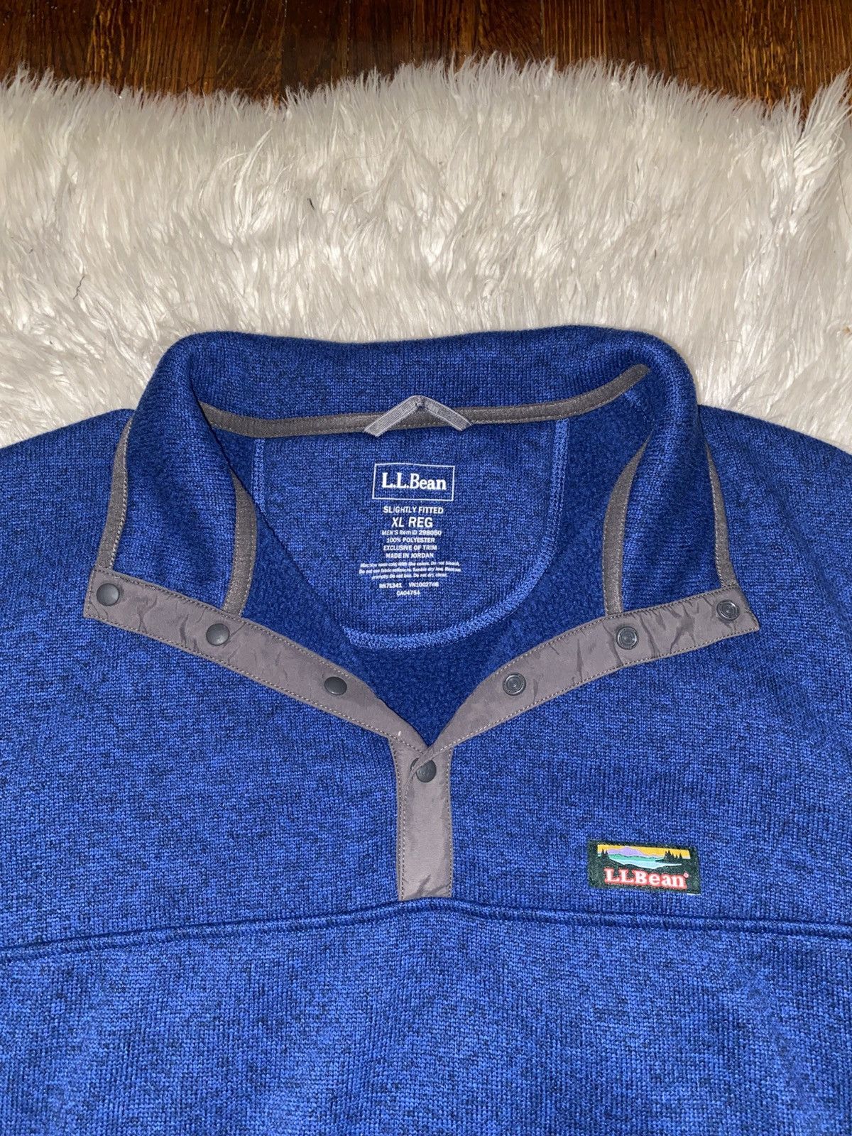 L.L. Bean L.L Bean Sweater Blue Quarter Button Size US XL / EU 56 / 4 - 3 Thumbnail