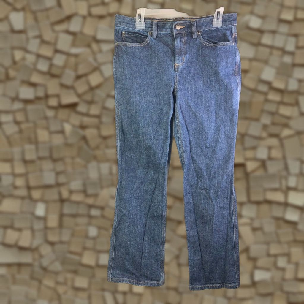 Denime Duluth Trading Womens Size 6 Mid Rise Straight Leg Medium Wash Blue Denim Jeans Size 28" / US 6 / IT 42 - 1 Thumbnail