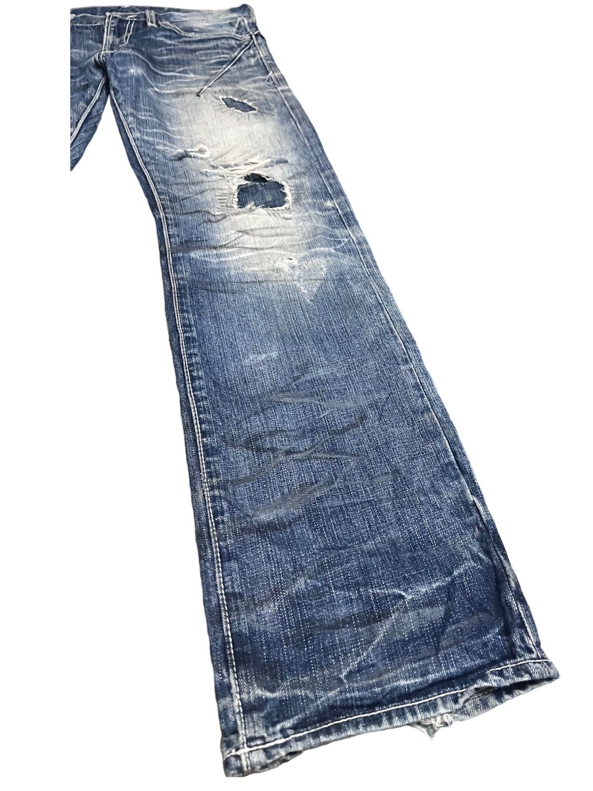 Japanese Brand × Vintage Vintage THRASHED Japanese Brand Distress Patches Style Jeans Size US 30 / EU 46 - 5 Thumbnail
