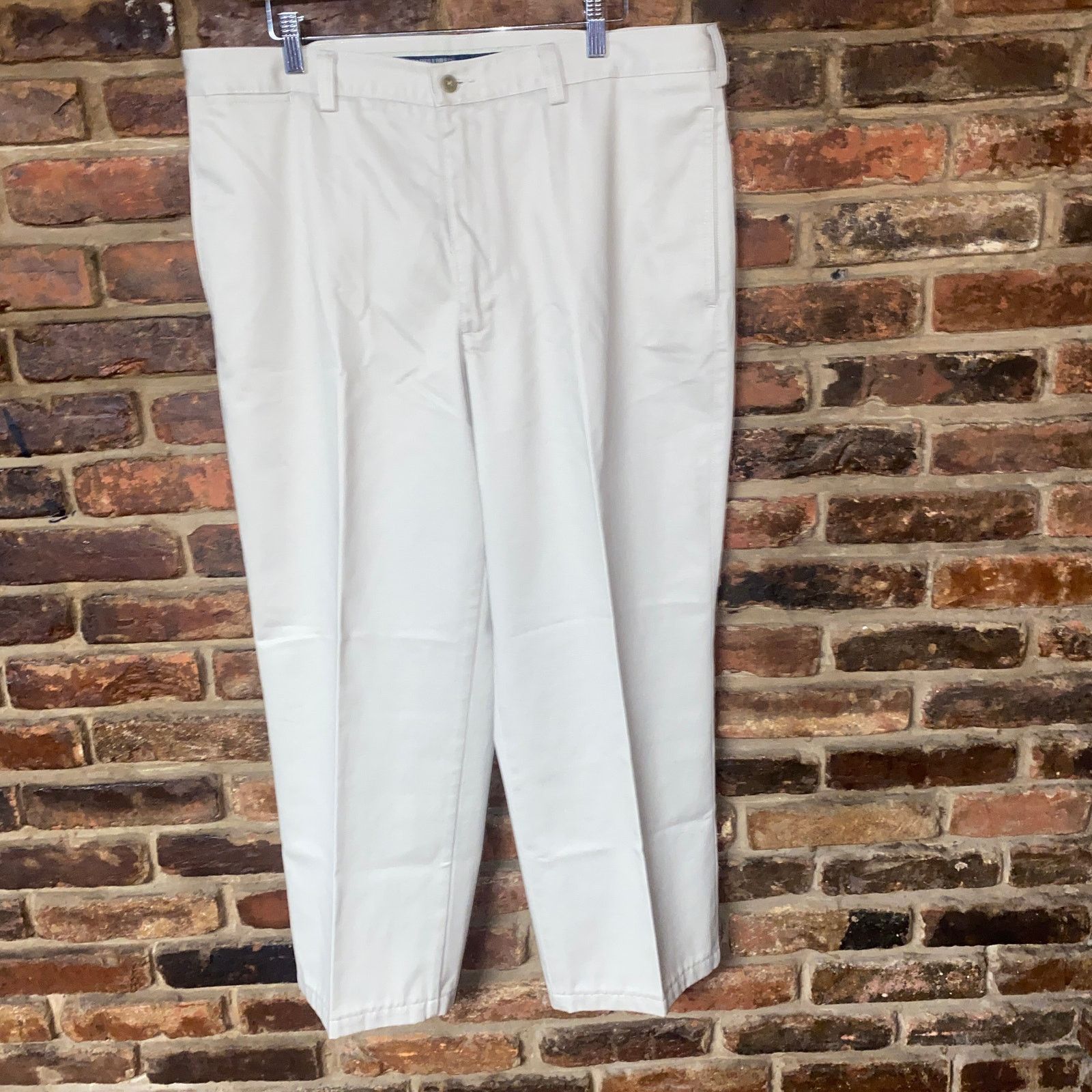 Saddlebred Saddlebred Tan Flat Front Straight Dress Pants Chinos 36x26* Size US 36 / EU 52 - 1 Thumbnail
