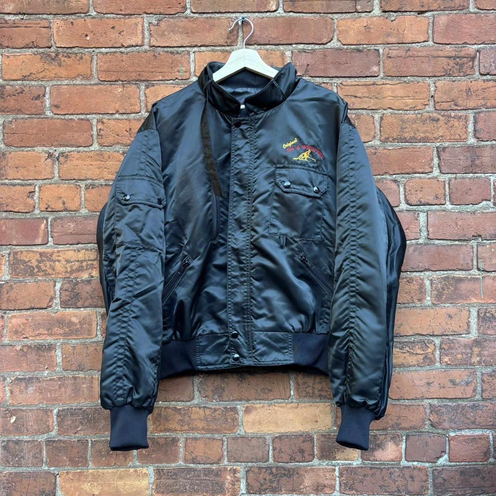 Other Vintage jig a whopper a deadly line up satin jacket 80s L Size US L / EU 52-54 / 3 - 2 Thumbnail