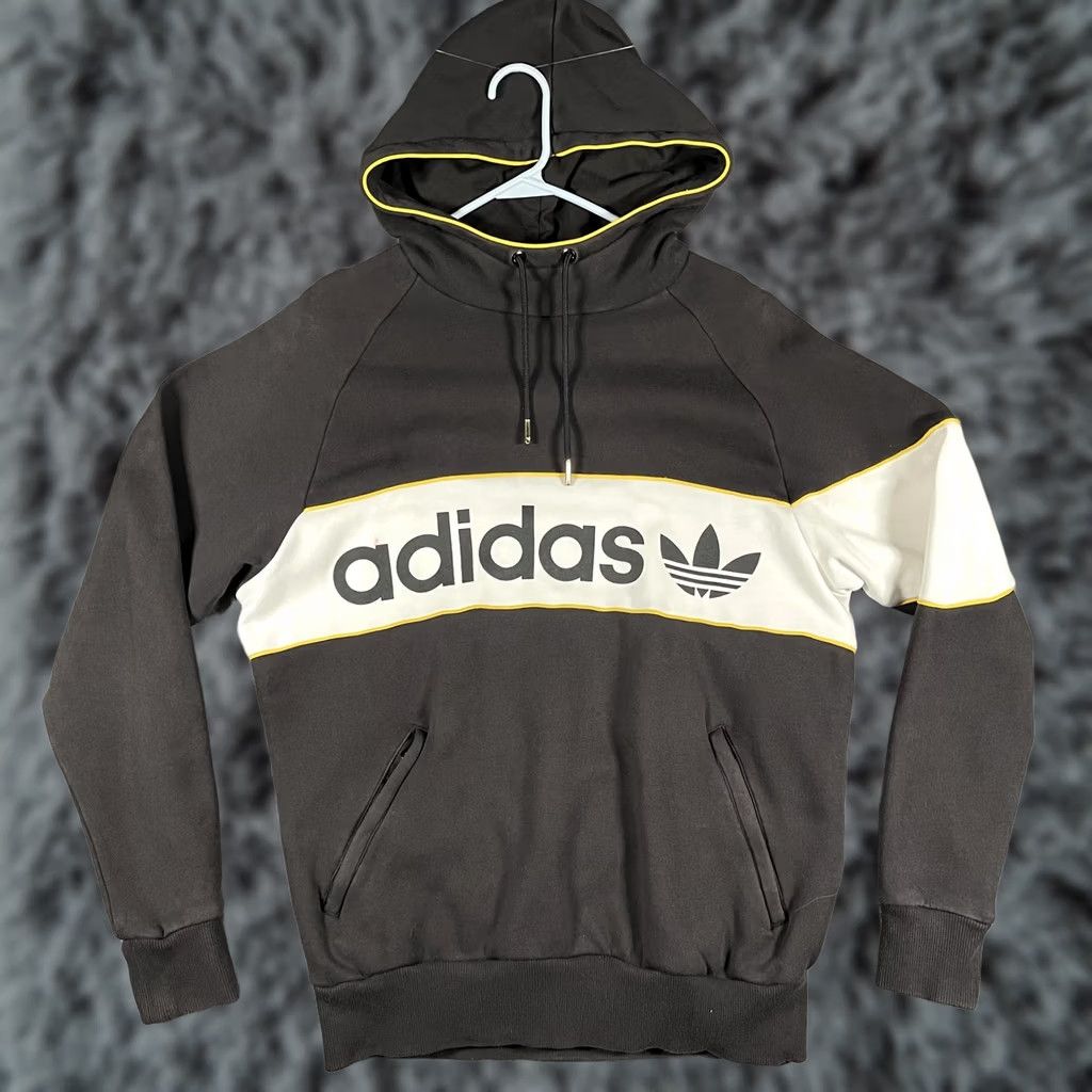 Adidas Adidas Originals Hoodie Mens Large Black Trefoil Logo Pullover Fleece Stripe Size US L / EU 52-54 / 3 - 1 Thumbnail