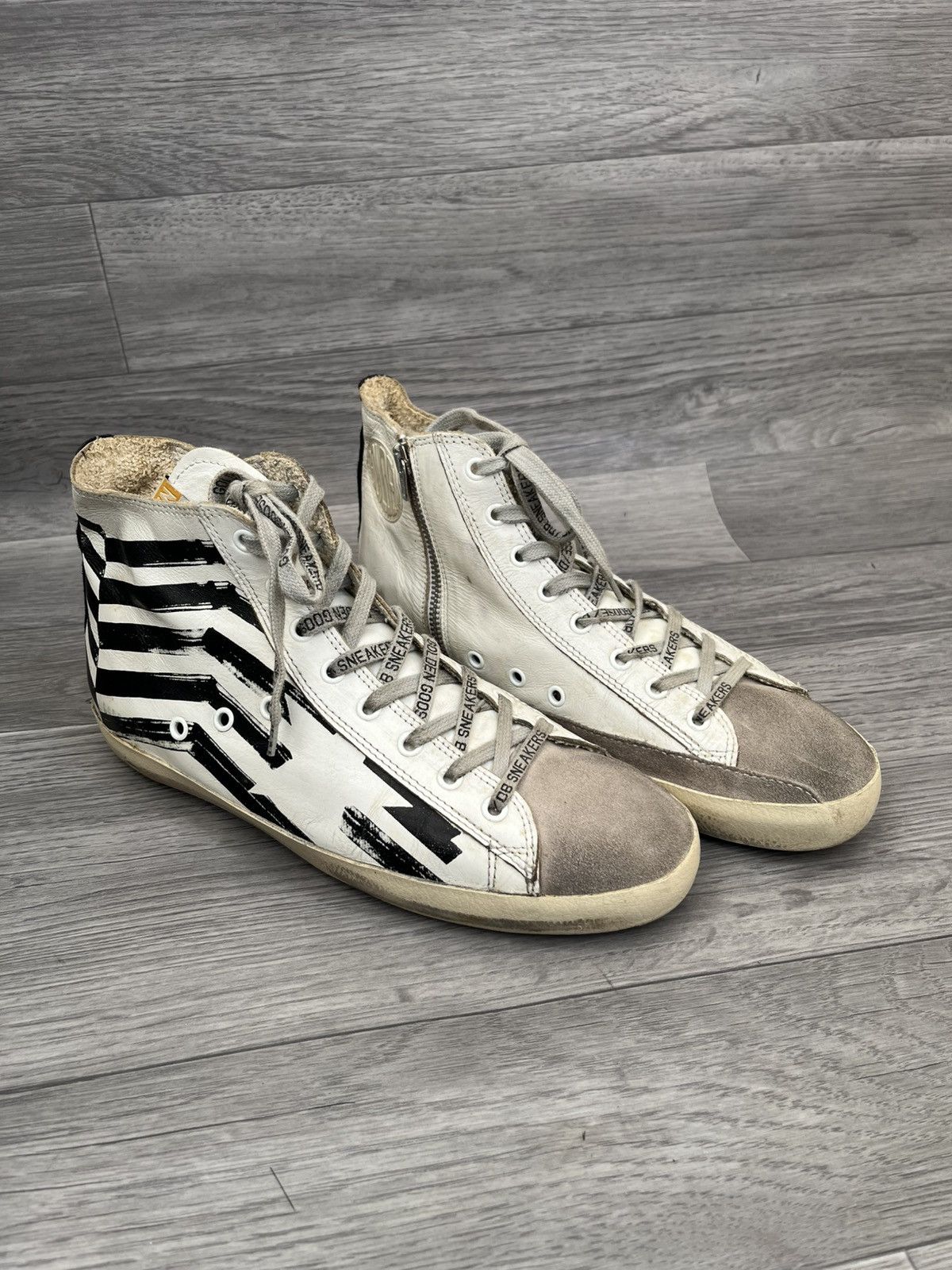 Golden Goose Golden goose Francy distressed hi top sneakers sz 41 Size US 8 / EU 41 - 1 Thumbnail