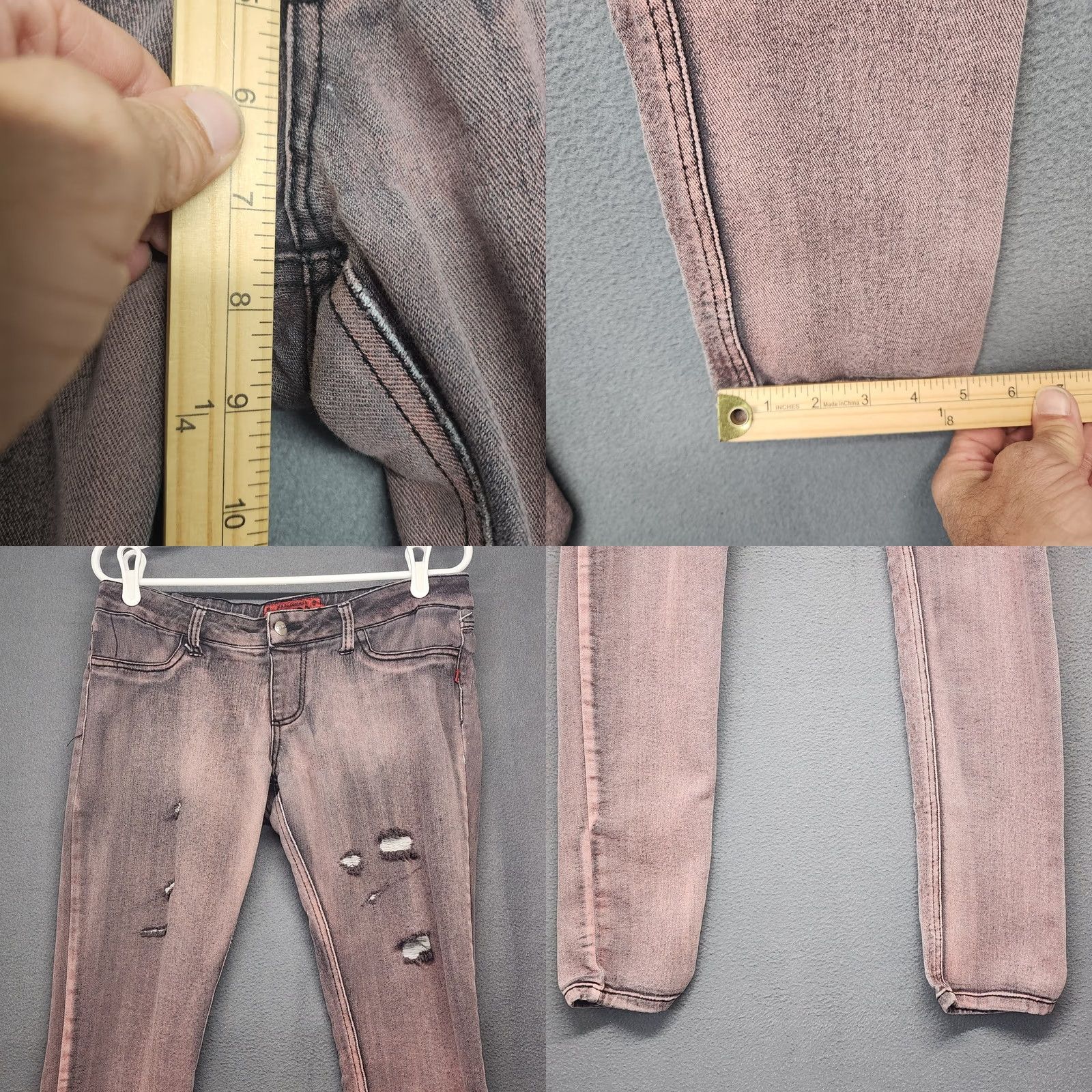 Tripp NYC VINTAGE Tripp NYC Skinny Jeans Jegging Women Juniors Size 11 Purple Distressed Goth Punk Emo Grunge Stretch Womens Jegging Size 32" / US 10 / IT 46 - 8 Thumbnail