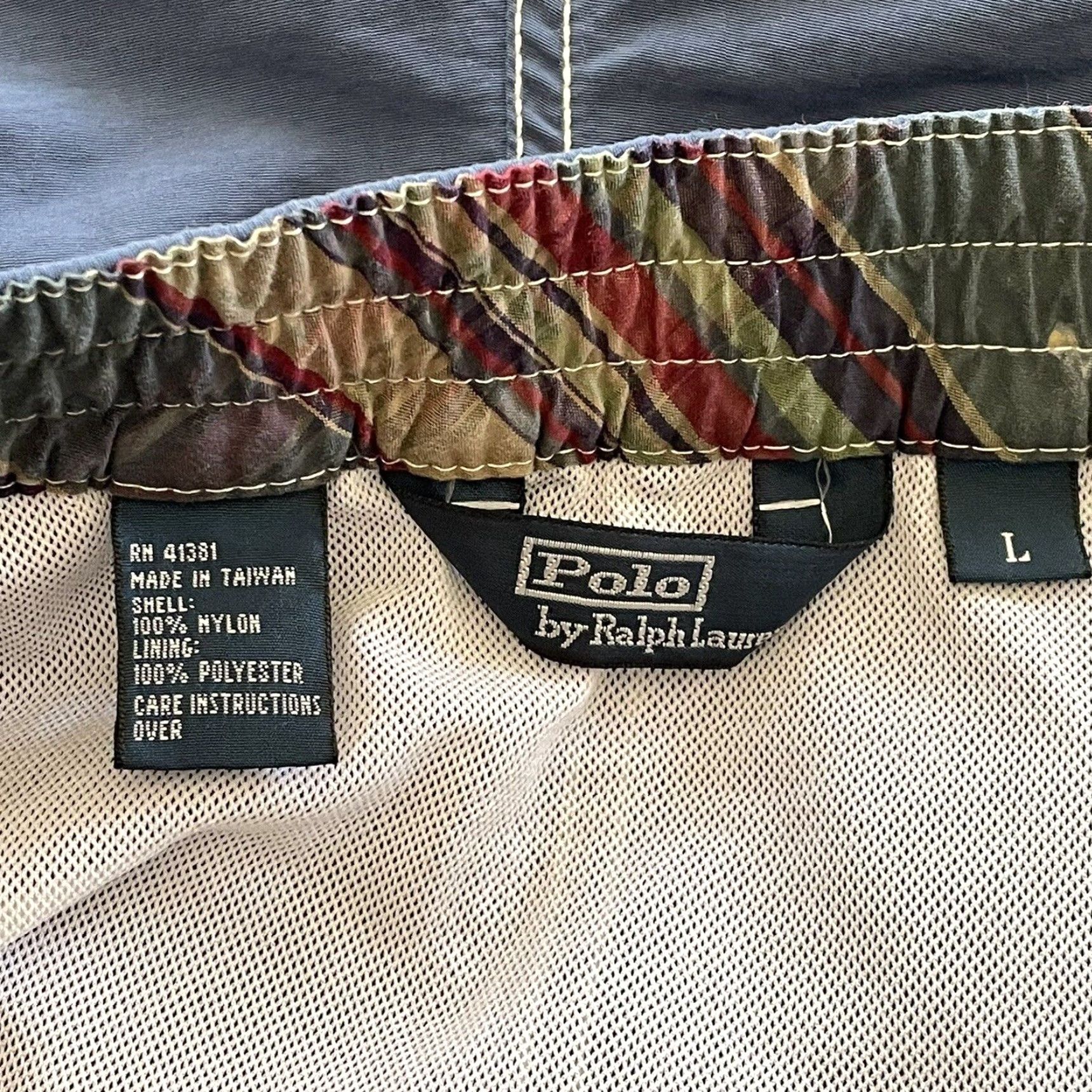 Polo Ralph Lauren Polo Ralph Lauren Mens Trunks Swimsuit Size L Dark Blue Elastic Tie Waist Bottom Size US L / EU 52-54 / 3 - 6 Thumbnail
