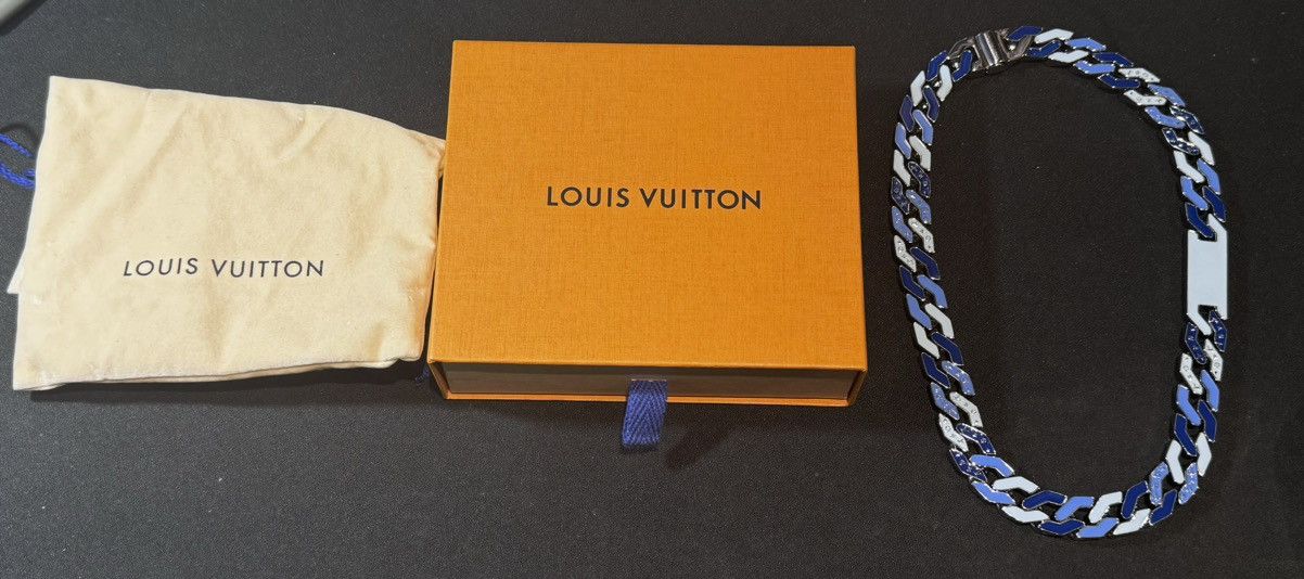 Louis Vuitton Louis Vuitton Cuban Chain Necklace, Blue Size ONE SIZE - 6 Thumbnail