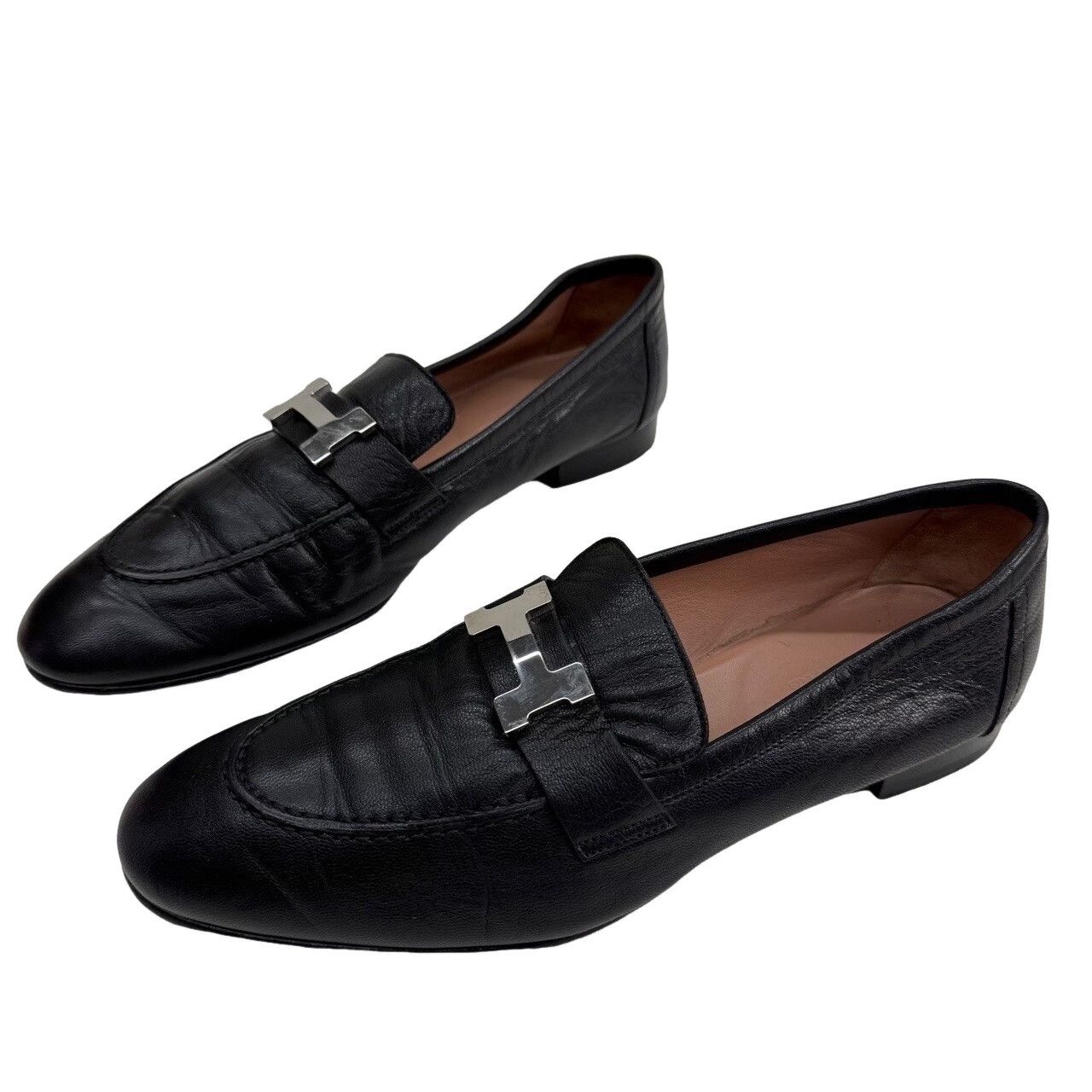 Hermes Hermès Paris Black Leather Loafers Size 39 Size US 9 / IT 39 - 1 Thumbnail