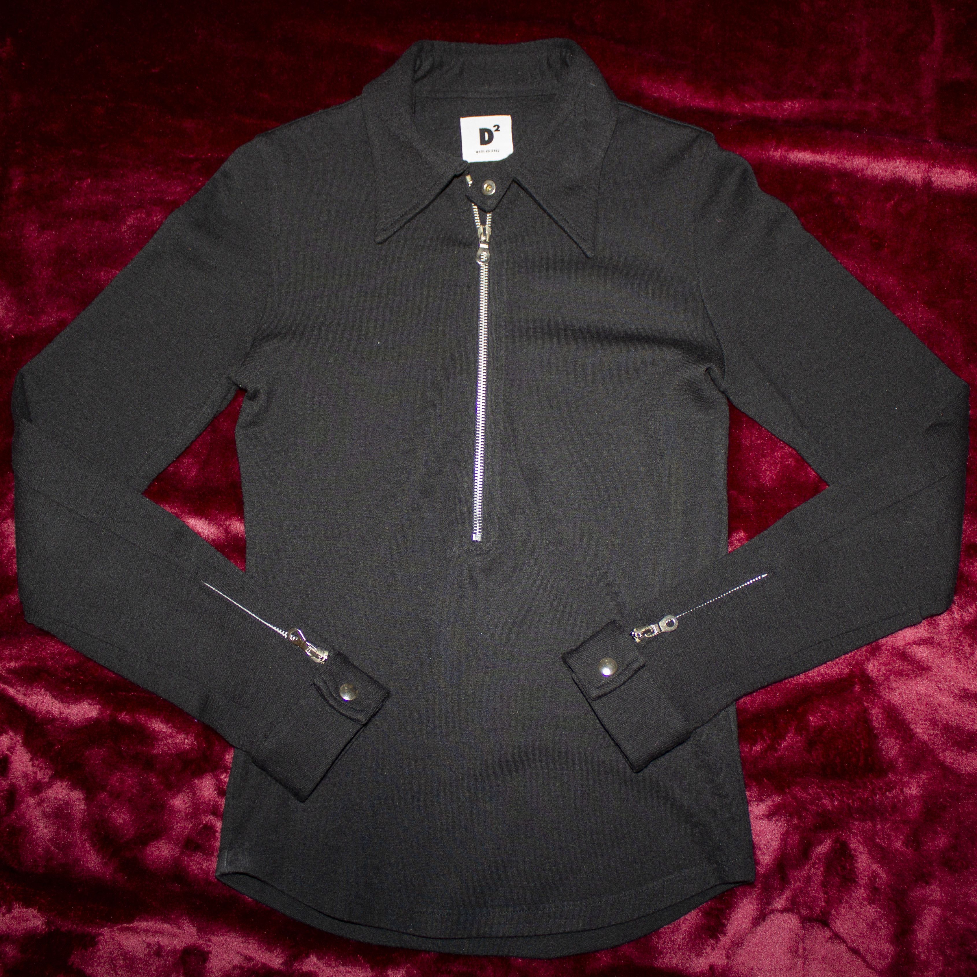 Dsquared2 90s DSquared2 Men’s Mock Neck Wool Moto Half-Zip Size US XS / EU 42 / 0 - 1 Thumbnail