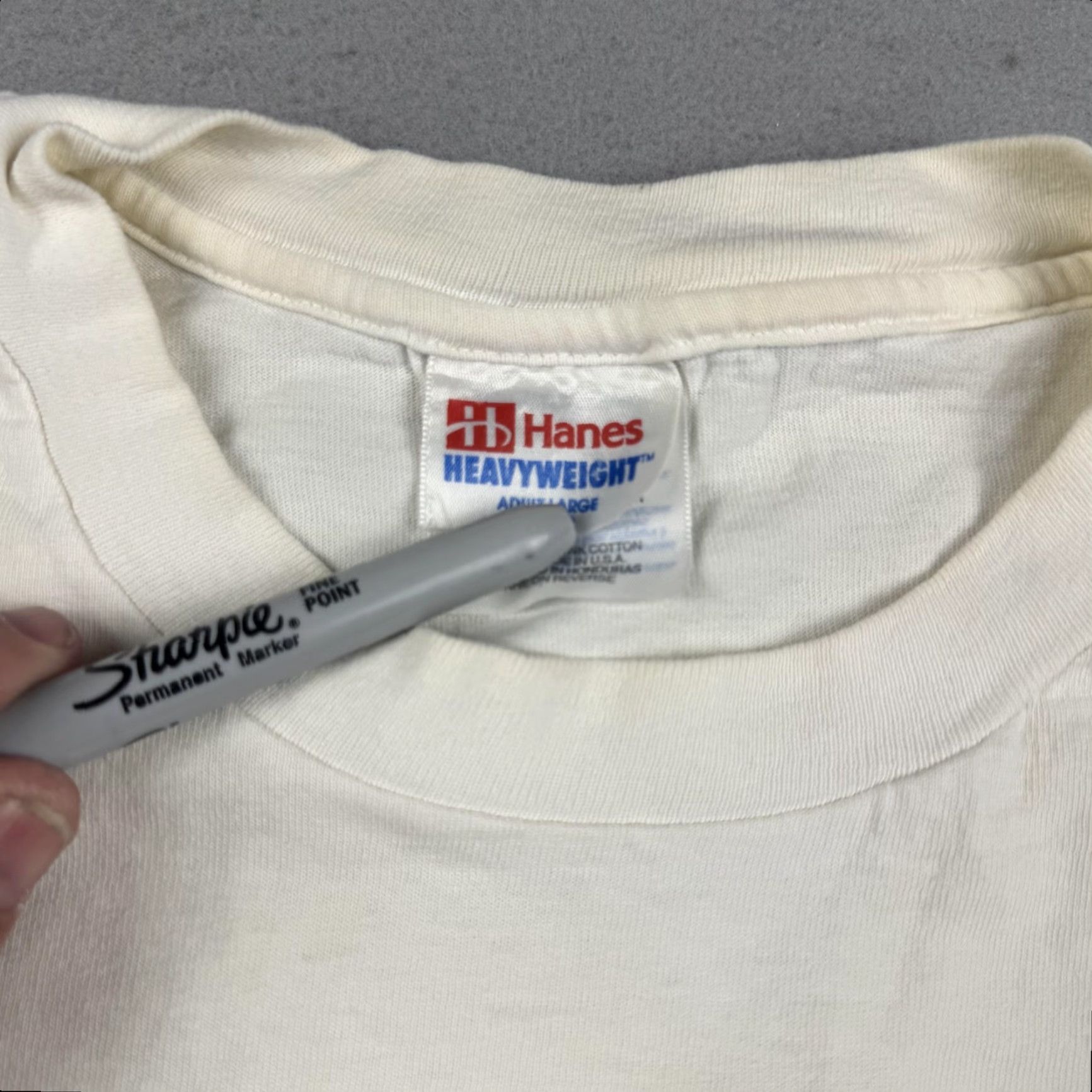 Hanes VINTAGE Unleashed 469 Shirt Mens Large White Hanes T-Shirt Racing Boat Graphic 90s Mens Size US L / EU 52-54 / 3 - 6 Thumbnail