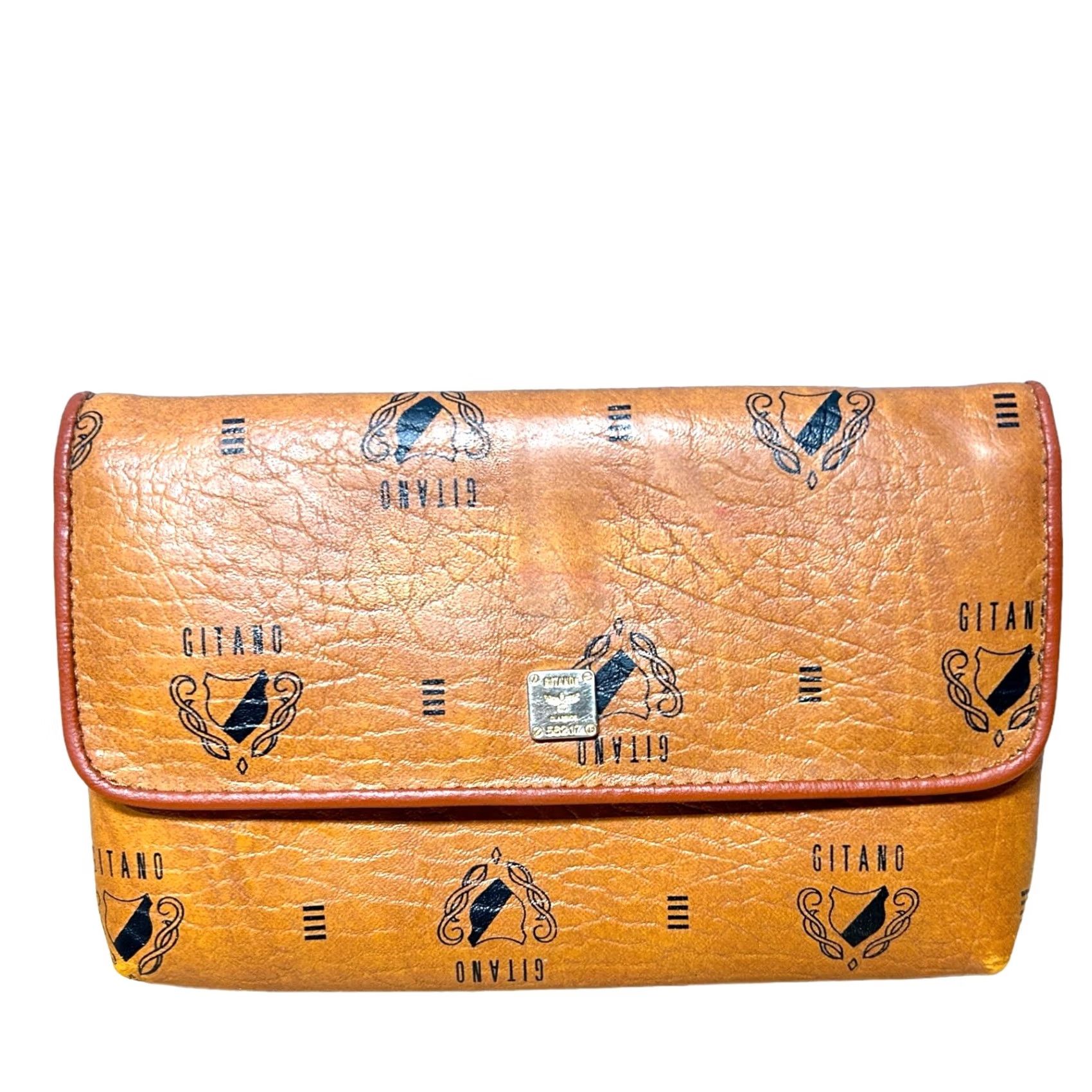 Vintage VINTAGE Gitano Wallet Clutch Brown Faux Leather Large Snap Close Womens 1990s Brown Wallet Gitano Women’s Size ONE SIZE - 2 Thumbnail