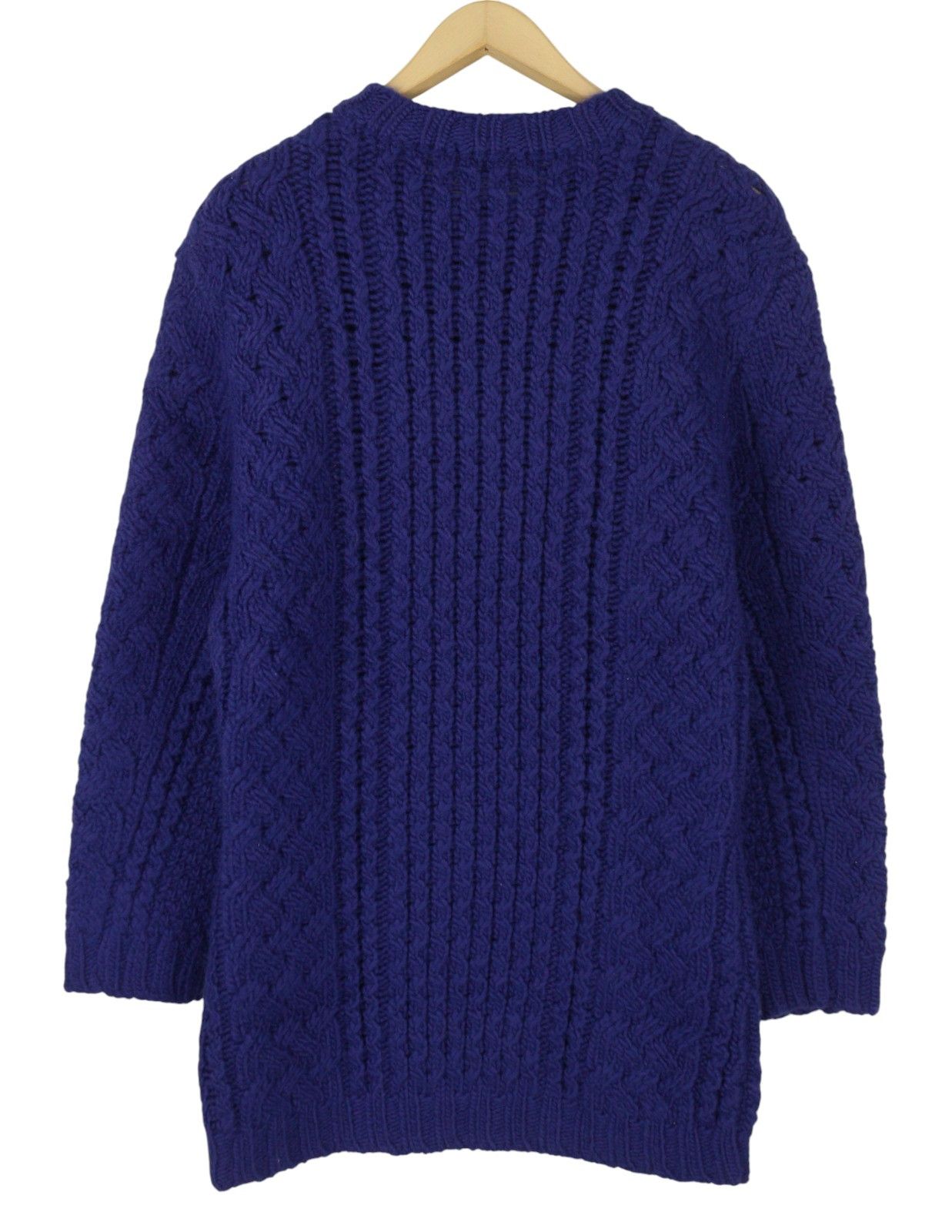 R13 ARAN SWEATER S Blue Wool Cable-Knit Dress 87667 Size S / US 4 / IT 40 - 2 Thumbnail