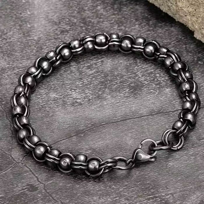 Jewelry Vintage Biker Link Chain Bracelet Size ONE SIZE - 2 Thumbnail