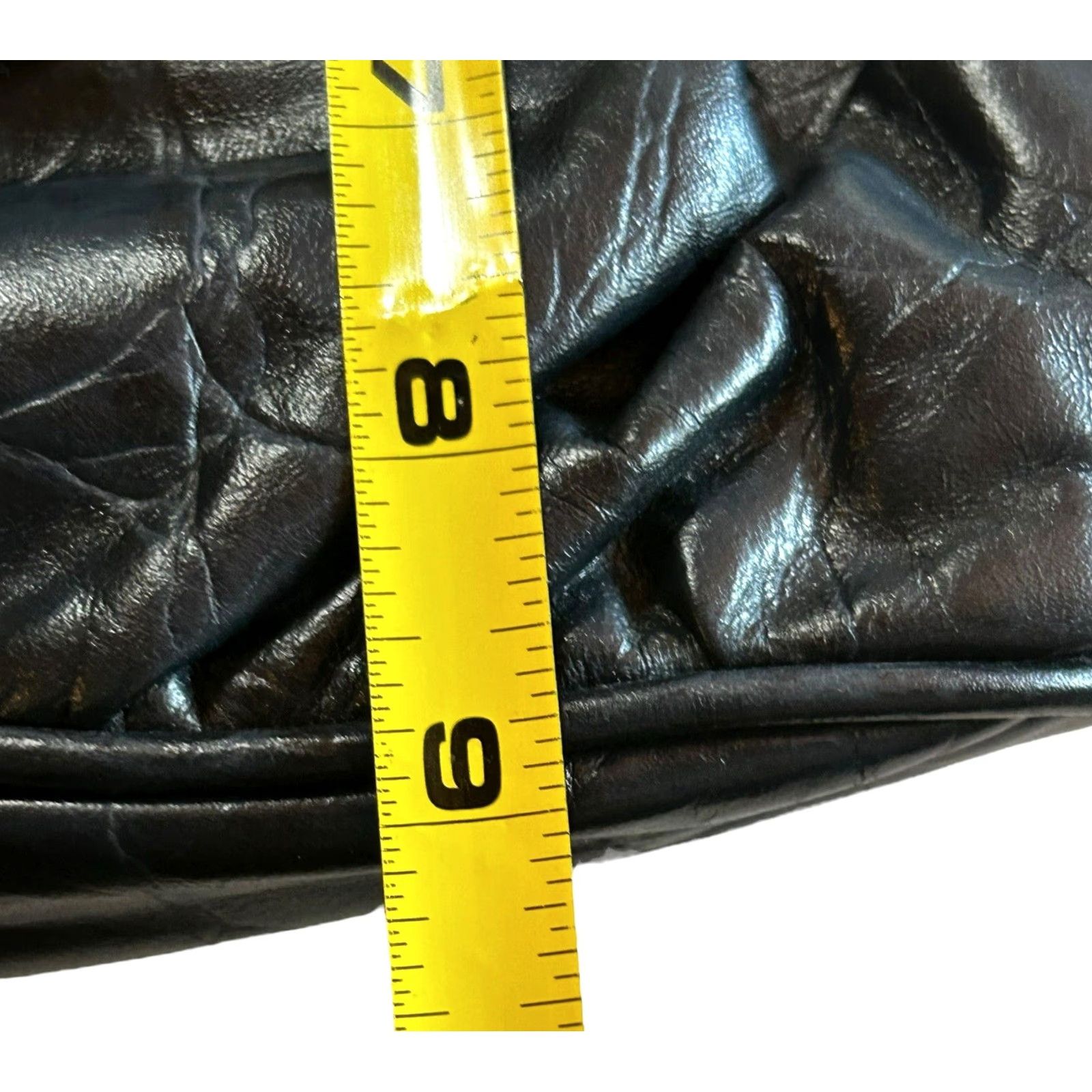 Vintage VINTAGE Fifth Avenue Leather Purse Shoulder HandBag Navy & Yellow Women Made In USA Bag Size ONE SIZE - 6 Thumbnail