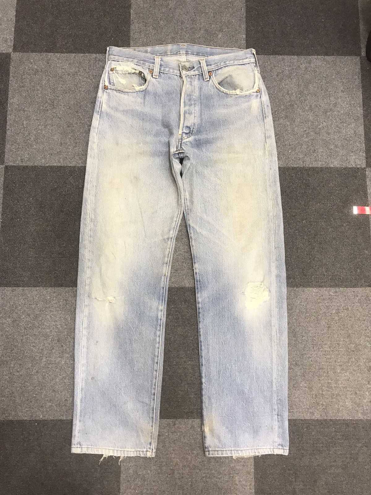Levi's Vintage Levis 501 Light wash Distressed Jeans Size US 30 / EU 46 - 1 Thumbnail