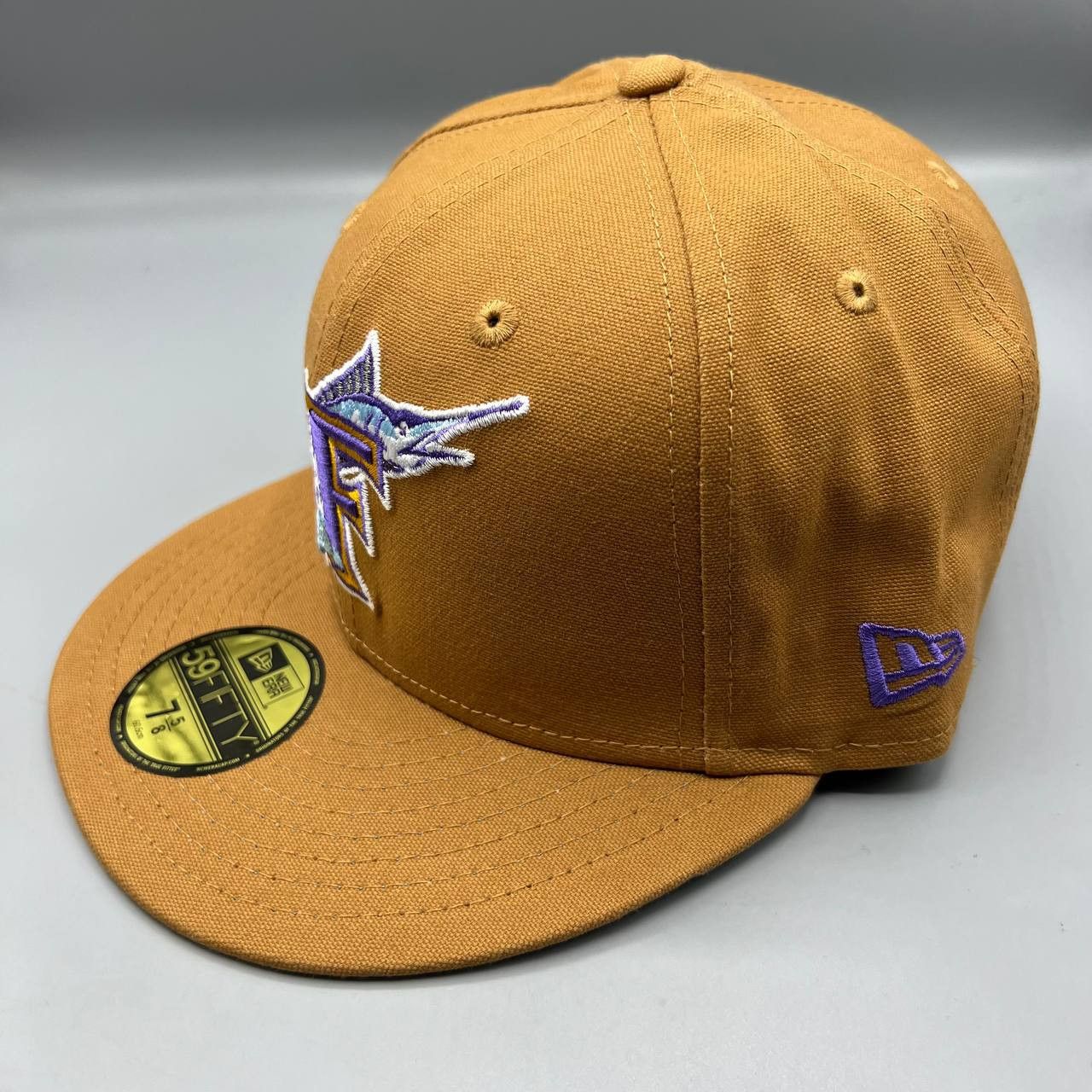 New Era Florida Marlins Hat Men 7 5/8 59Fifty New Era MLB Fitted Cap Size ONE SIZE - 7 Thumbnail