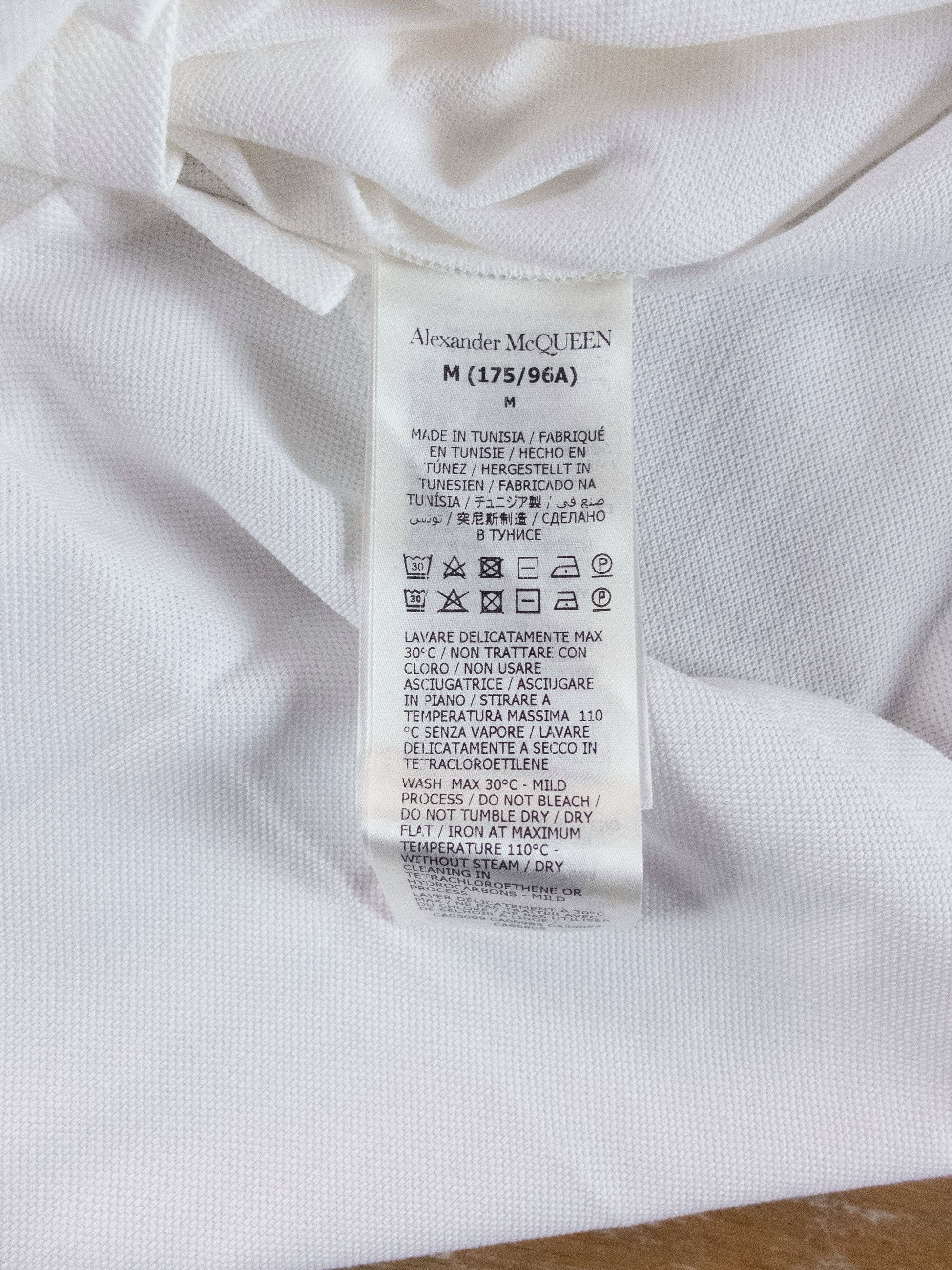 Alexander McQueen ALEXANDER MCQUEEN white skull patch polo shirt Medium q Size US M / EU 48-50 / 2 - 7 Thumbnail