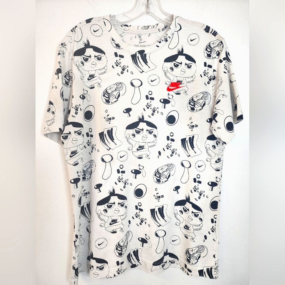 Nike Nike White & Black Character Graphic Tee Baggy Shirt Size US M / EU 48-50 / 2 - 1 Thumbnail