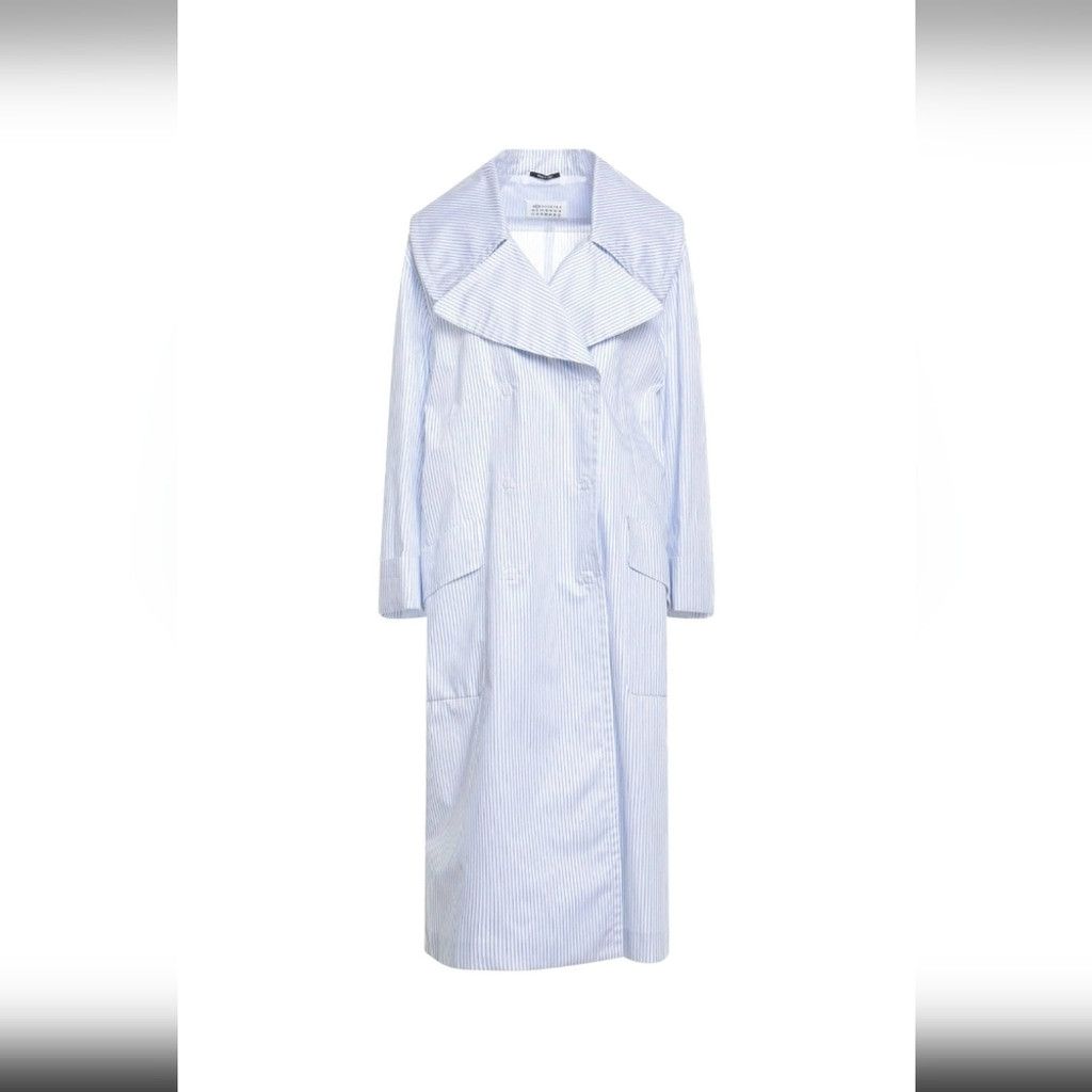 Maison Margiela Maison Martin Margiela Blue Striped Trench Coat Size S / US 4 / IT 40 - 1 Thumbnail