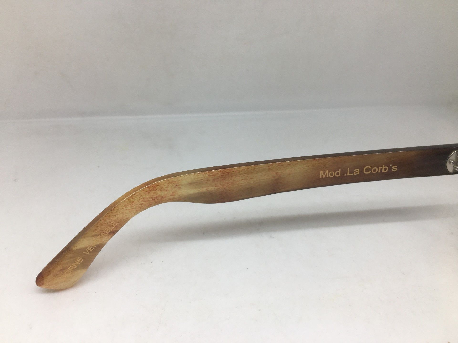 Lesca Lunetier MOD CORBUSIER ARCHITECT GENUINE HORN EYEGLASSES SPECTACLES Size ONE SIZE - 7 Thumbnail