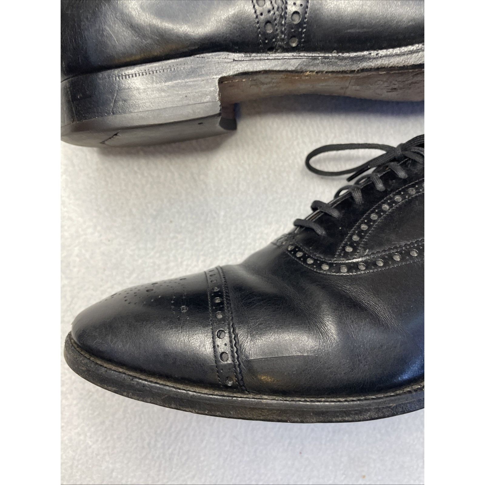 Church's Vtg Church’s Diplomat Black Semi-Brogue Oxford 3-City London Size US 11 / EU 44 - 6 Thumbnail
