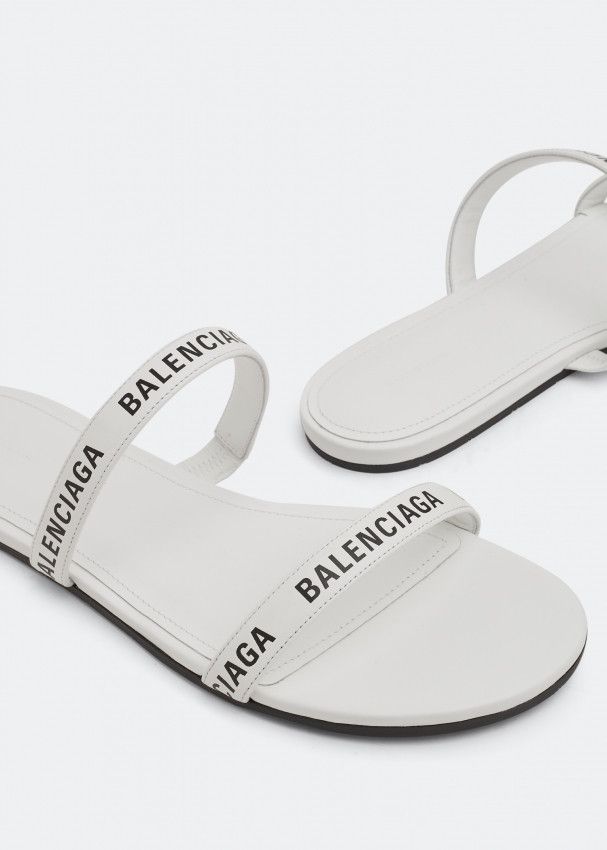 Balenciaga o1mt1gz0624 Round Flat Sandals in White Size US 8 / IT 38 - 2 Thumbnail