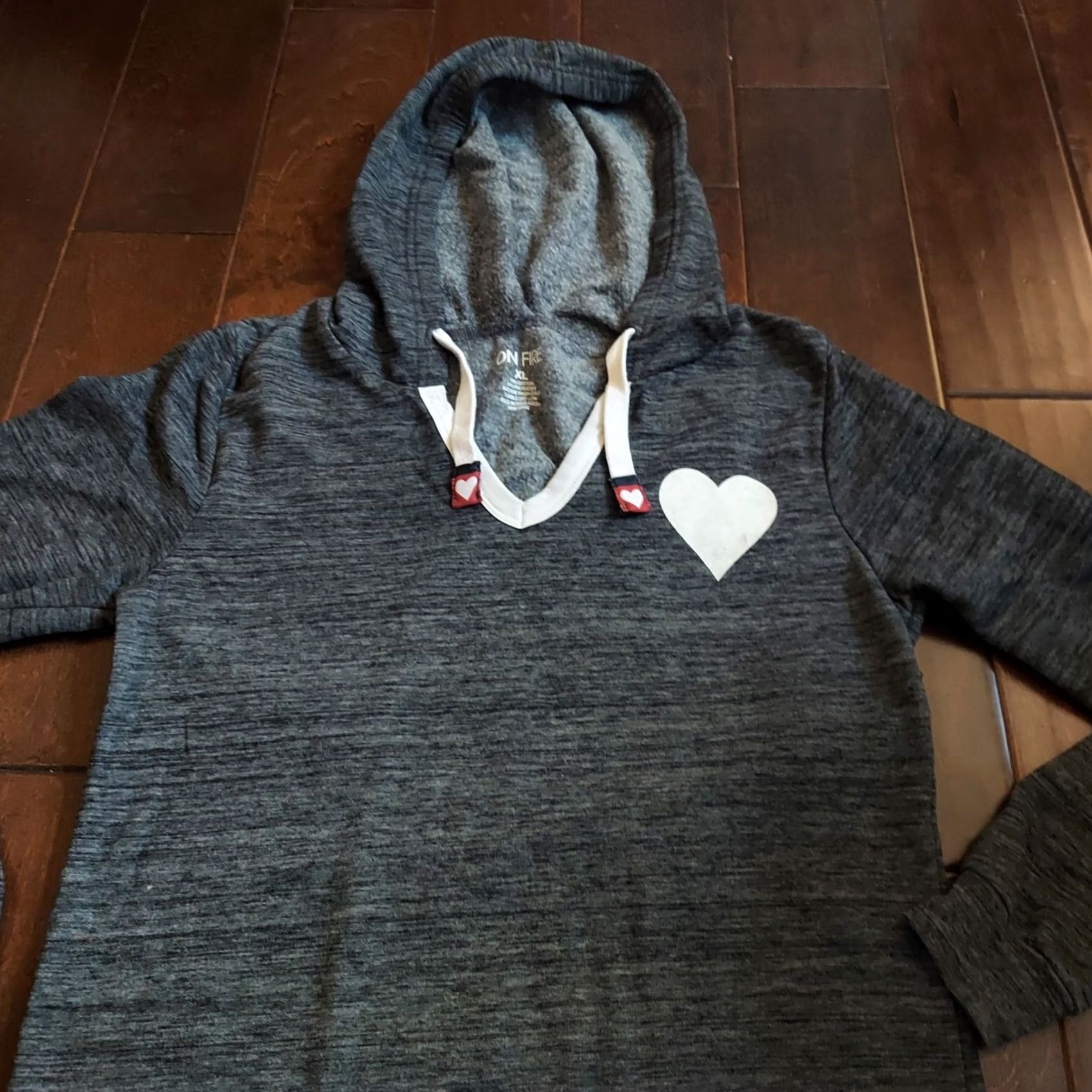 Hope On Fire Women's Gray V-Neck "Faith, Hope, Love" Hoodie Sweater XL Sweatshirt, Pullover, Long Sleeve, Casual Winter Wear, Guatemala B790 Size XL / US 12-14 / IT 48-50 - 6 Thumbnail