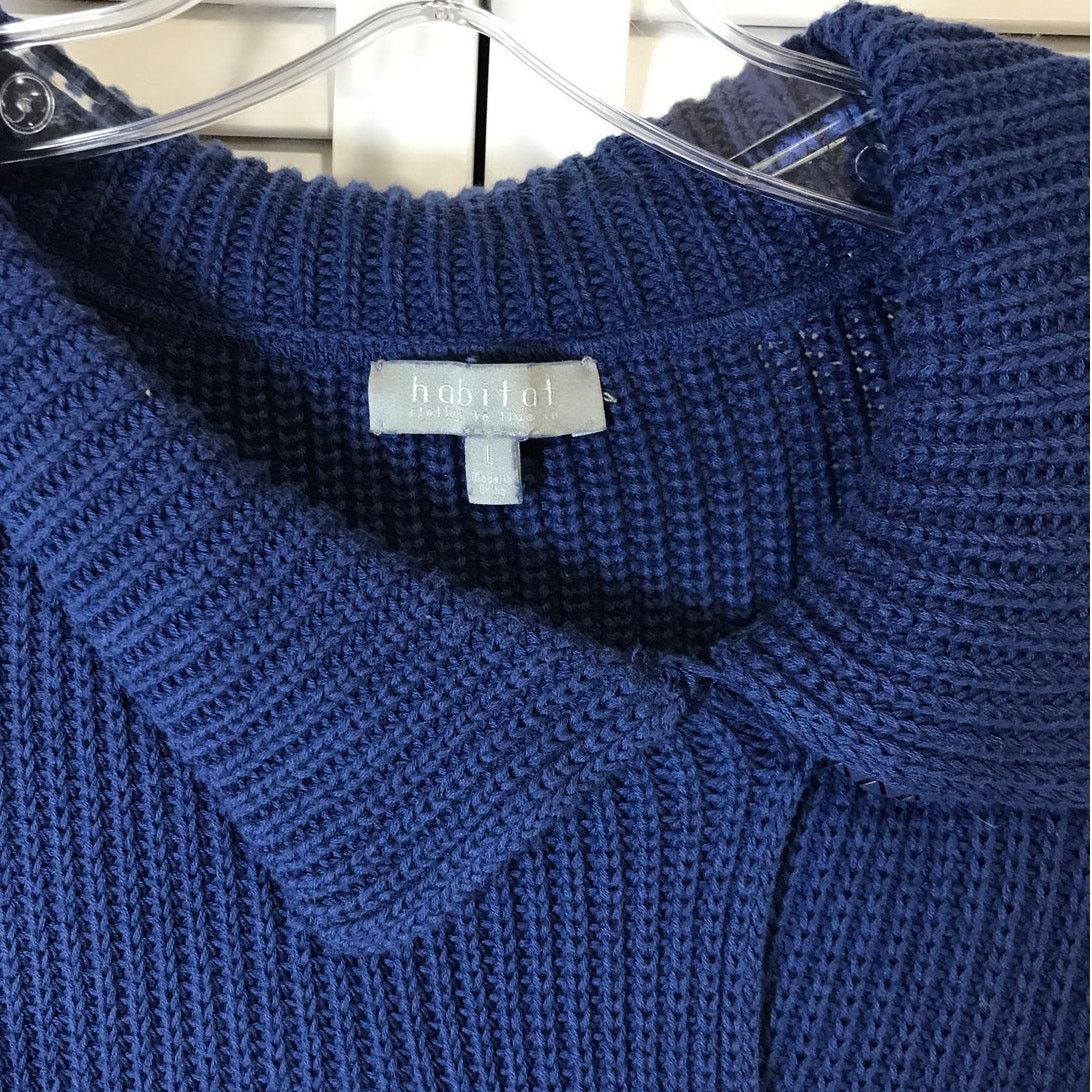 Habitat Habitat Blue High Neck Long Sleeve Pullover Sweater L Size L / US 10 / IT 46 - 6 Thumbnail