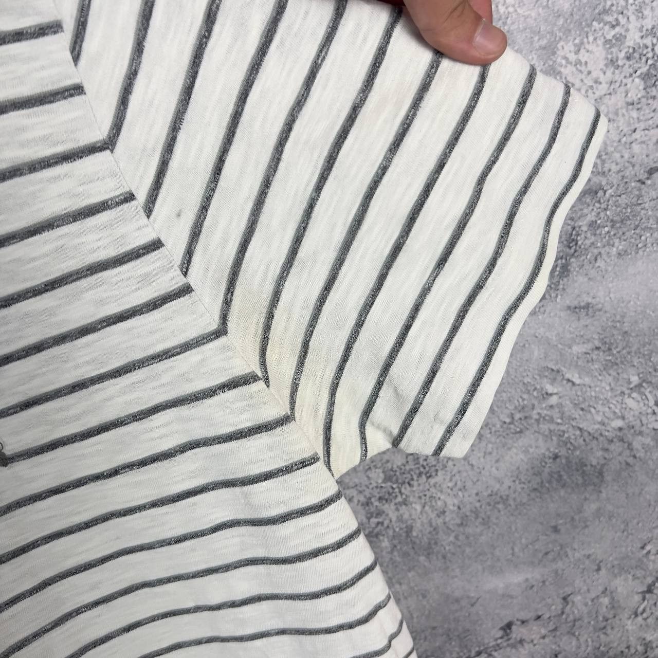 Allsaints Allsaints Tee Men's Size L Striped Cotton Short Sleeve` Size US L / EU 52-54 / 3 - 6 Thumbnail