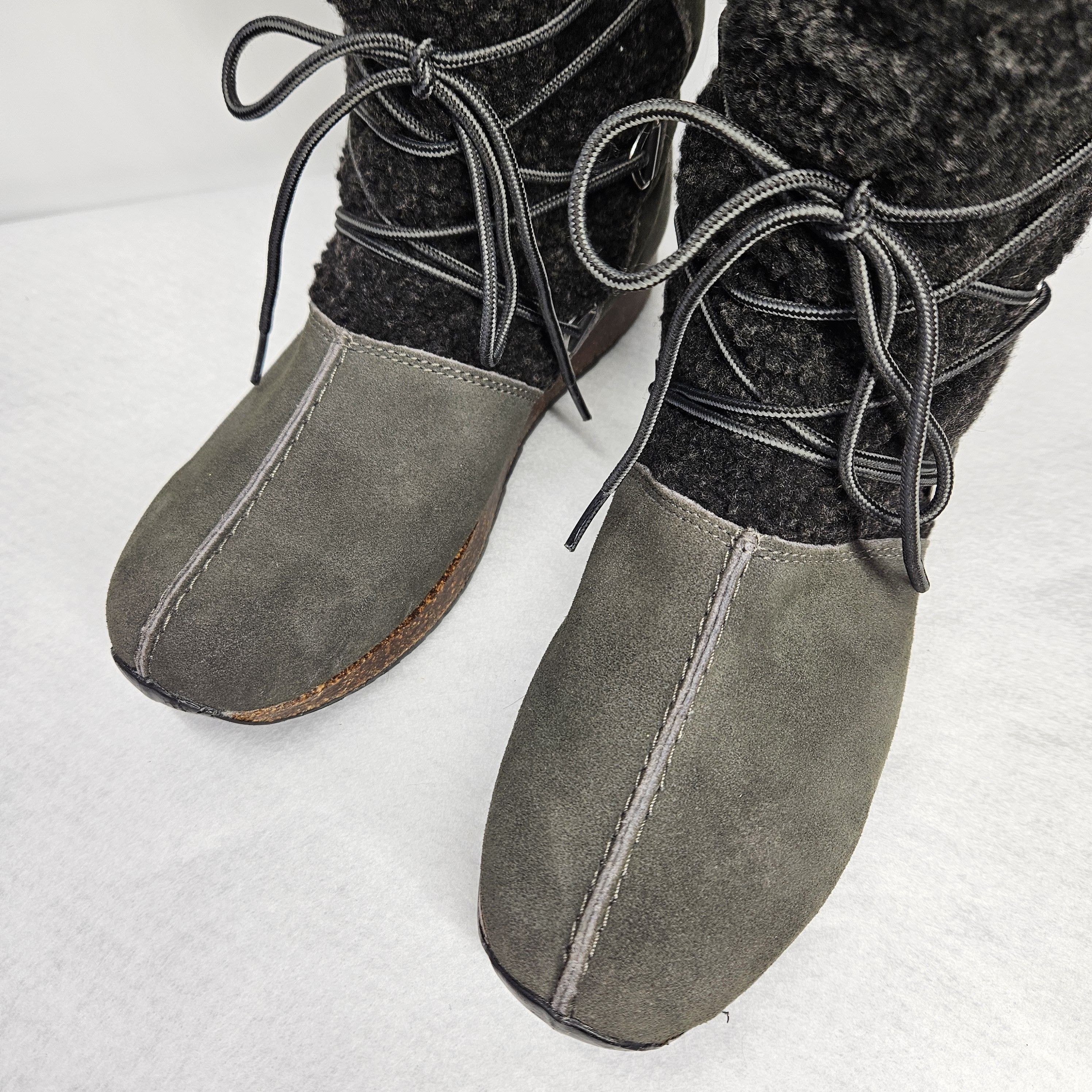 Other Sporto Size 8 Booties Grey Suede Leather Faux Sherpa Lined Size US 8 / IT 38 - 7 Thumbnail