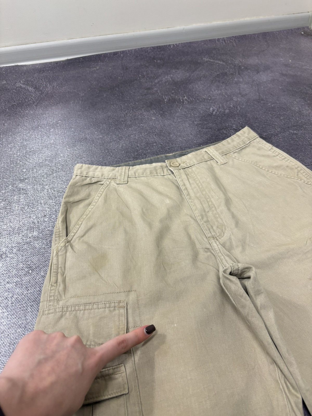 Vintage Vintage Wrangler Y2K Dad Hype Cream Baggy Cargo Shorts Size US 30 / EU 46 - 5 Thumbnail