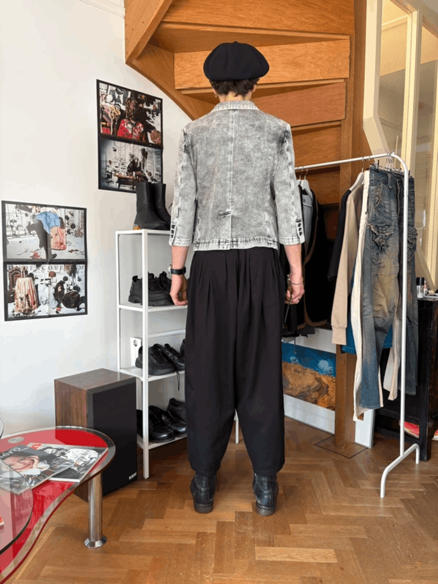 Comme des Garcons Black Comme des Garçons Black SS21 Gray Washed Denim Blazer Size US M / EU 48-50 / 2 - 4 Thumbnail