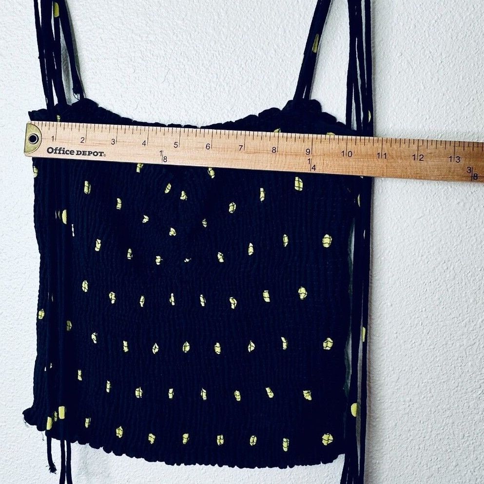 Zara Zara Navy & Yellow Polka Dot Smocked Tube Top XS Size XS / US 0-2 / IT 36-38 - 12 Thumbnail