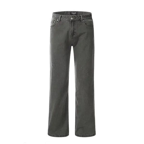 VIBE Fashion back pocket embroidery washed distressed jeans y2k Size US 32 / EU 48 - 1 Thumbnail