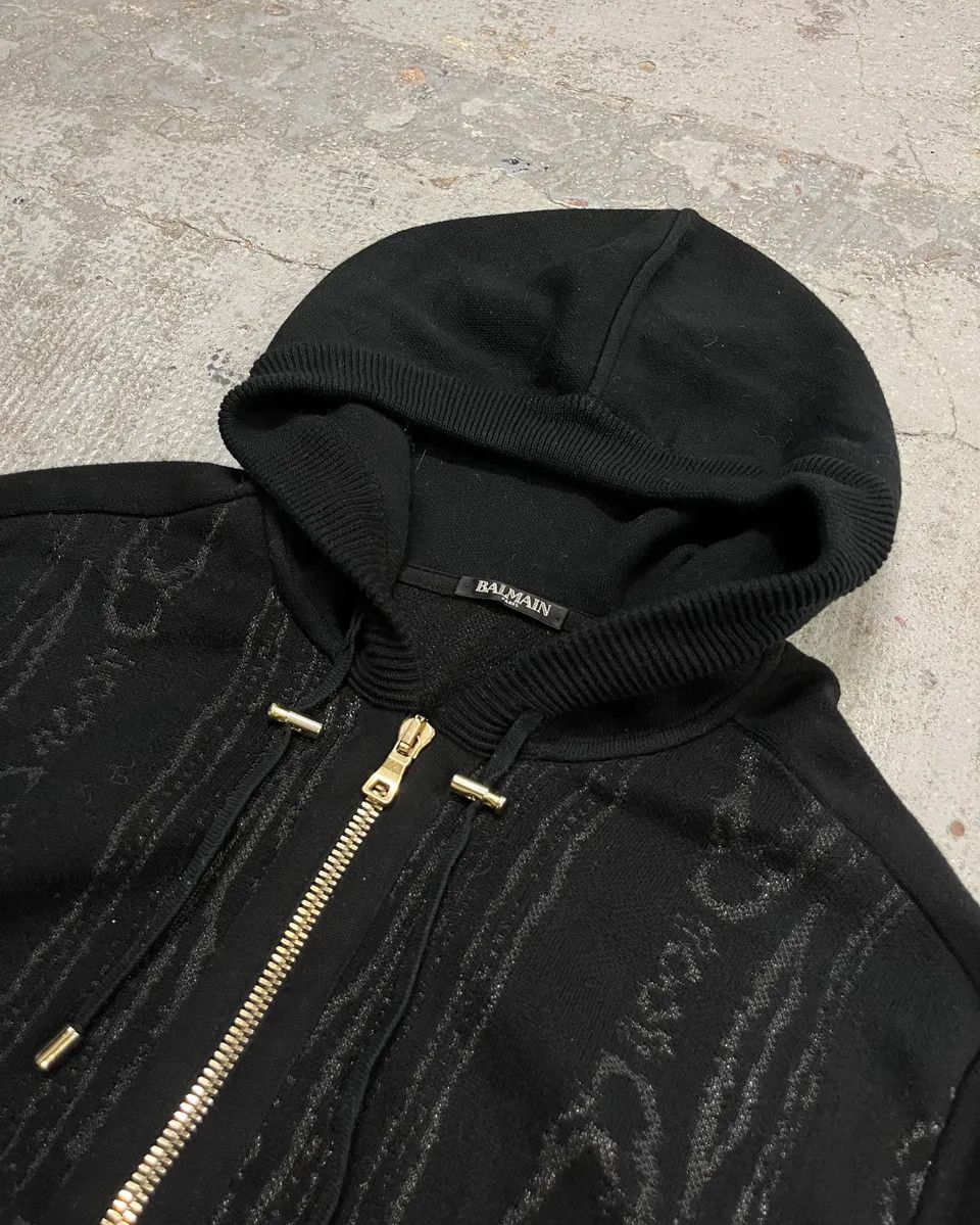 Balmain SS2017 Balmain Metallic Zip-Up Black Marble Effect Hoodie Size US L / EU 52-54 / 3 - 5 Thumbnail