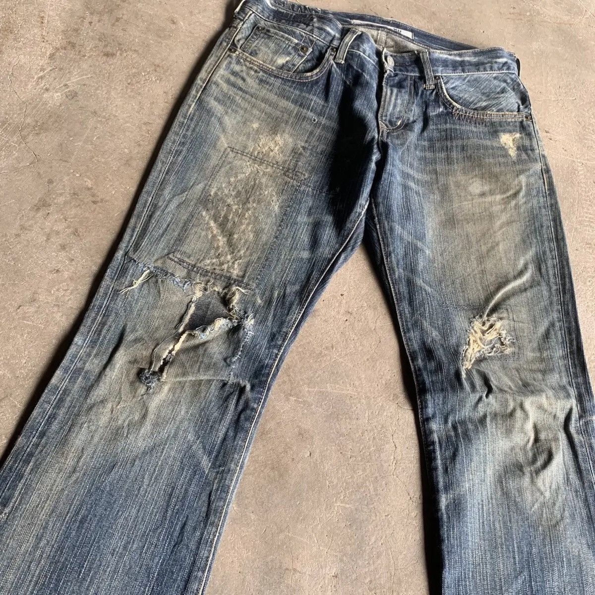 Vintage 🔥THRASHED! FLARE/BOOTCUT VTG EDWIN 401XX Jeans Denim Pants Size US 32 / EU 48 - 4 Thumbnail