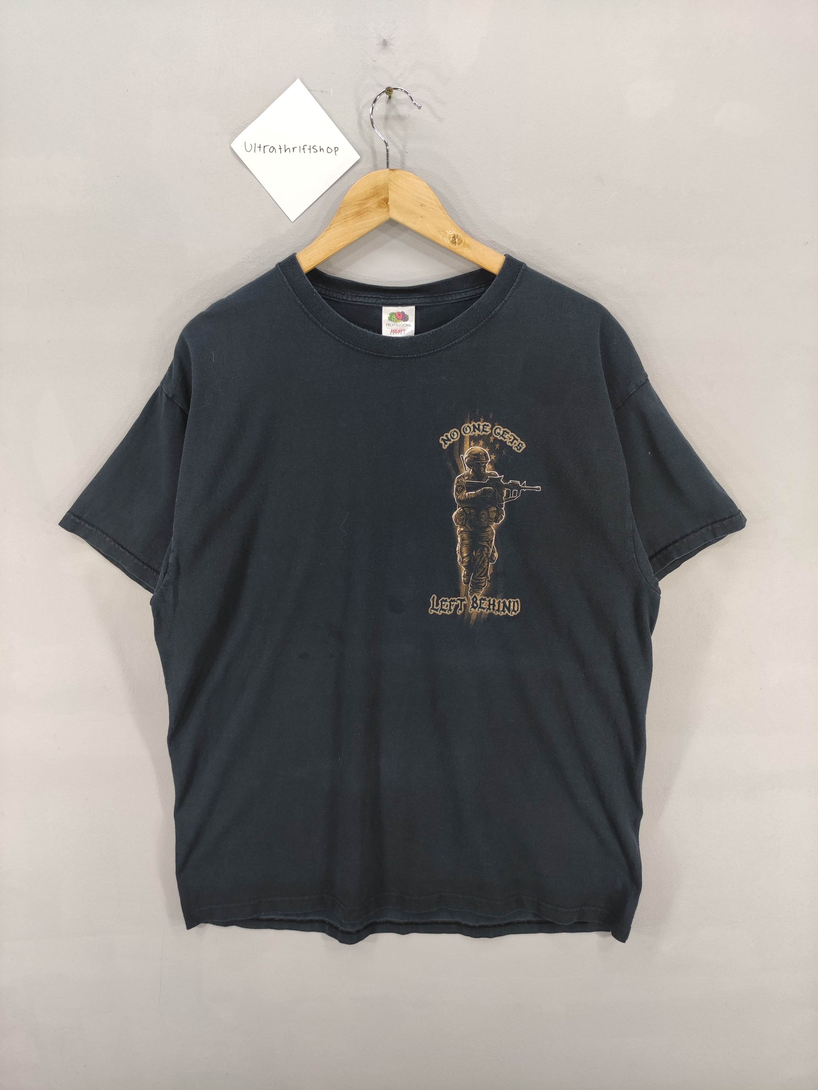 Fruit Of The Loom Vintage Brotherhood No One Gets Left Behind Tshirt Size US M / EU 48-50 / 2 - 2 Thumbnail