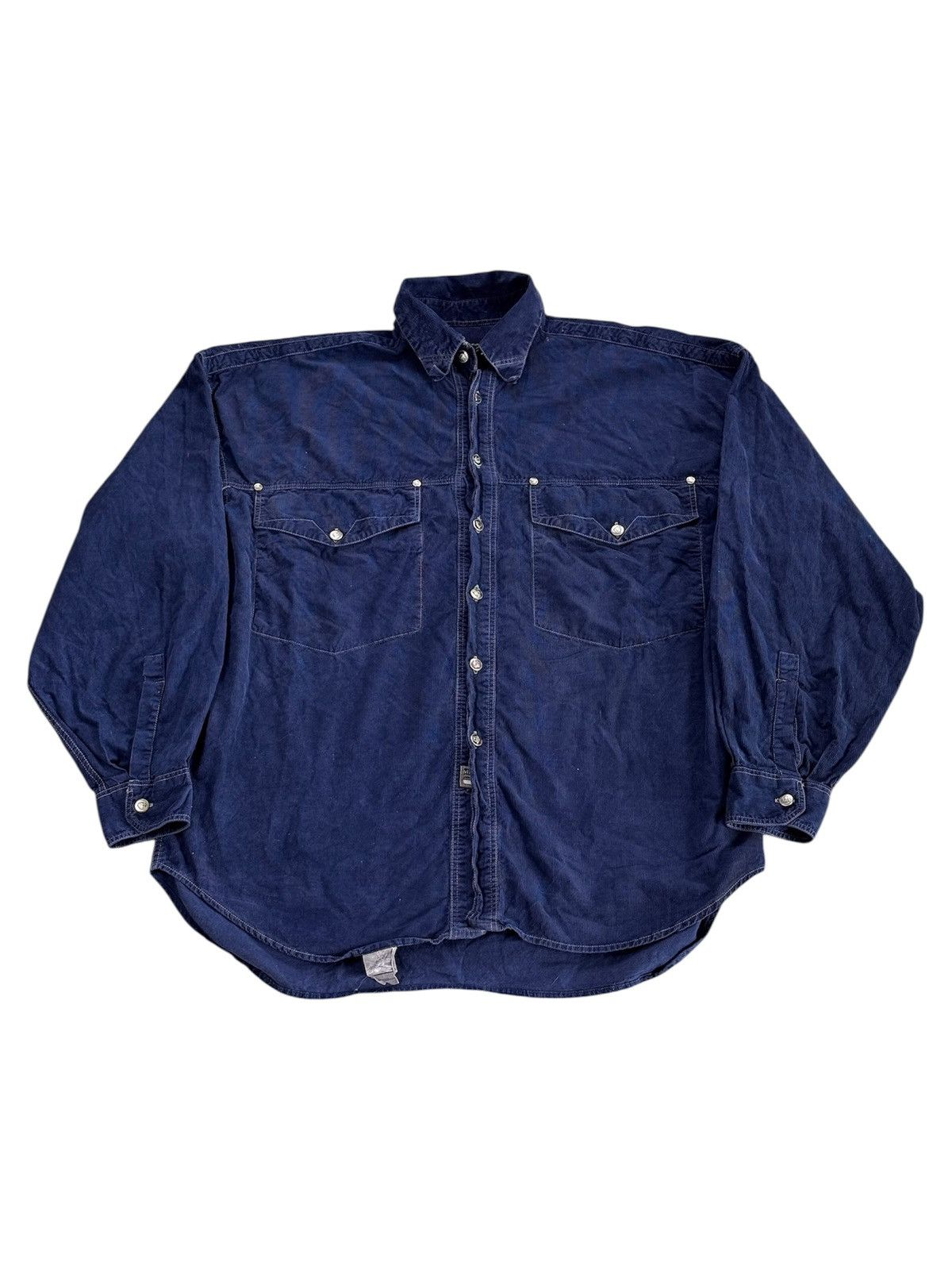 Versace Jeans Couture 1990 men's shirt blue corduroy size L