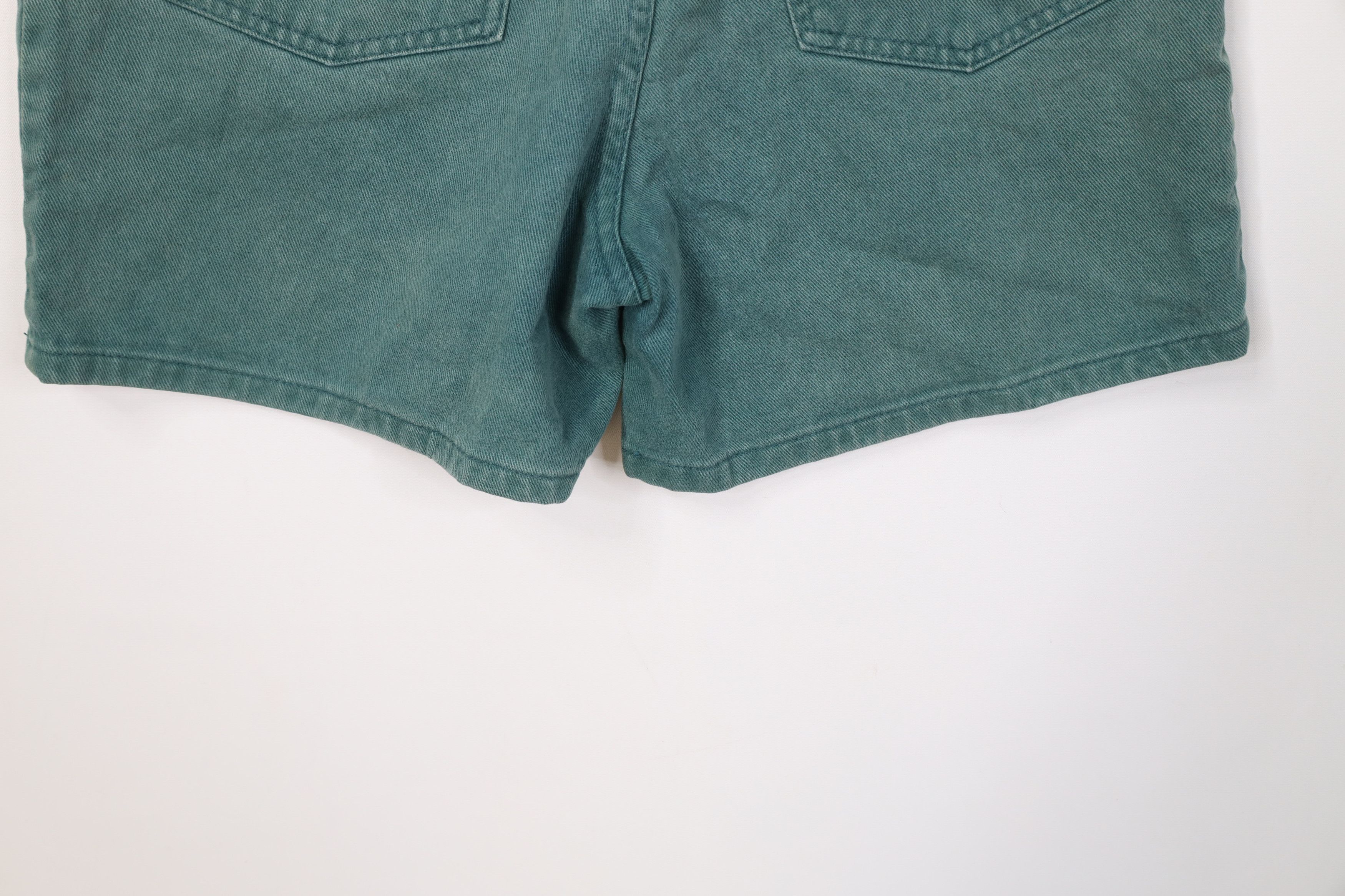Vintage Vintage 90s Streetwear Denim Jean Shorts Jorts Green Cotton Size 32" / US 10 / IT 46 - 12 Thumbnail