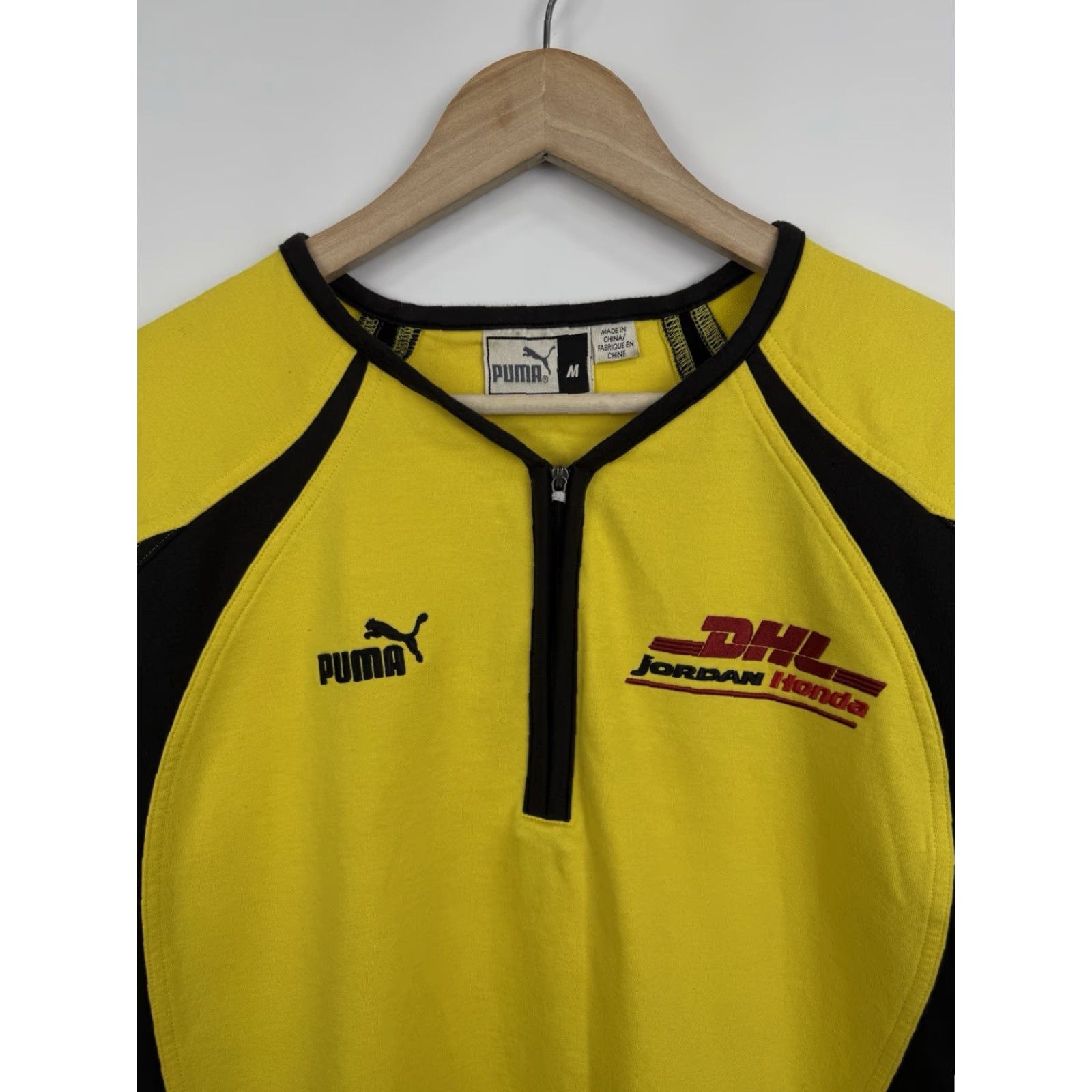 Puma VINTAGE 90s Jordan Honda F1 Team Puma DHL Deutsche Post Polo T-Shirt Mens M Yellow Puma DHL Deutsche Post 90s Shoes? Size US M / EU 48-50 / 2 - 5 Thumbnail