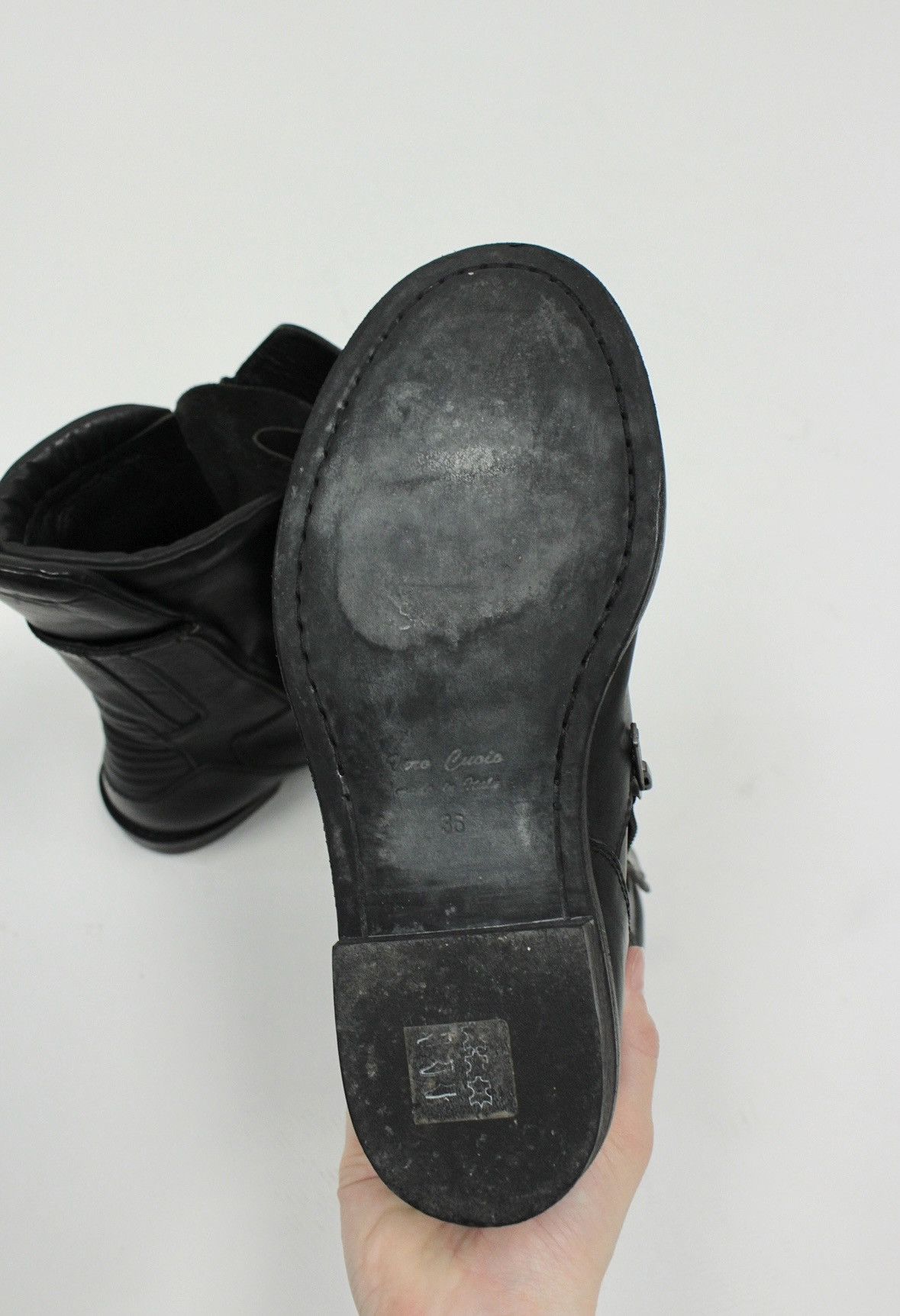 Ann Demeulemeester S/S16 Ann Demeulemester Vitello Olio Nero Biker Boots Size US 6 / IT 36 - 6 Thumbnail