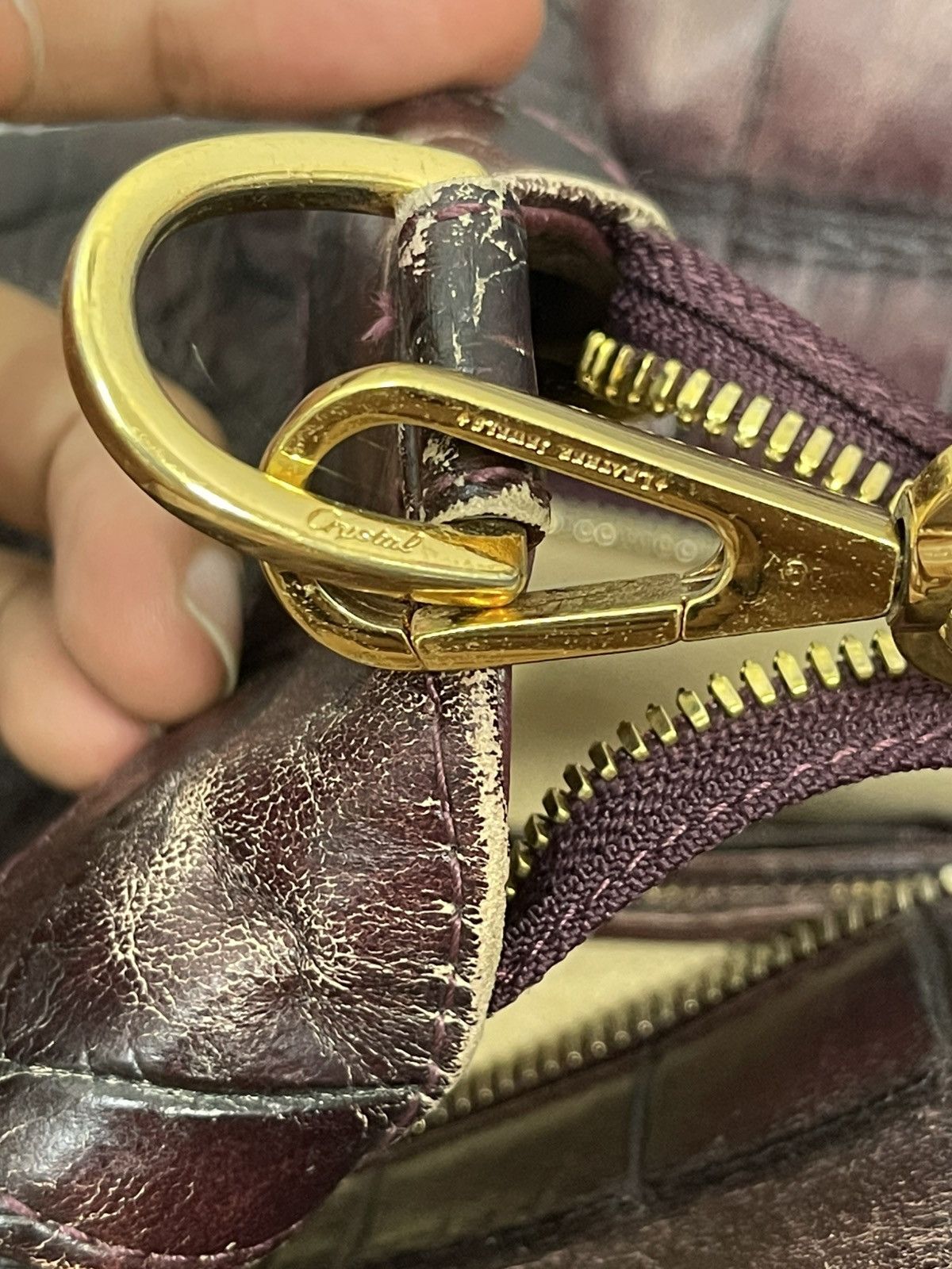 Genuine Leather Crocodile Embossed Patina Leather Jewels Shoulder Bag 1🟩1 Size ONE SIZE - 24 Thumbnail