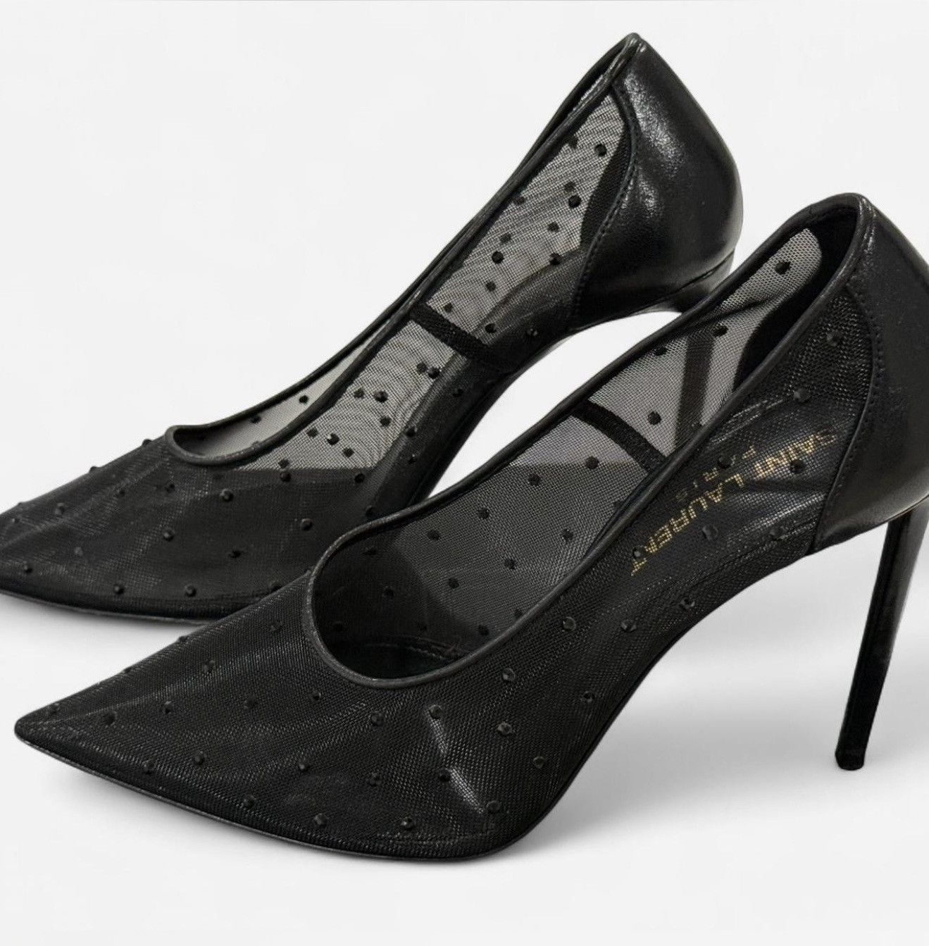 Saint Laurent Paris Saint Laurent sheer mesh heels Size US 5.5 / IT 35.5 - 3 Thumbnail