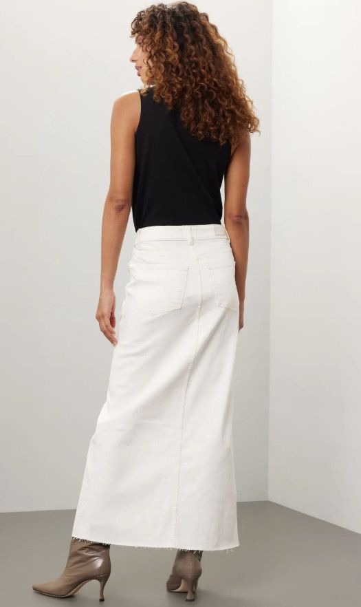 DL1961 DL1961 Asra Maxi Slit Denim Skirt Ecru ( 26 ) Size 26" / US 2 / IT 38 - 4 Thumbnail