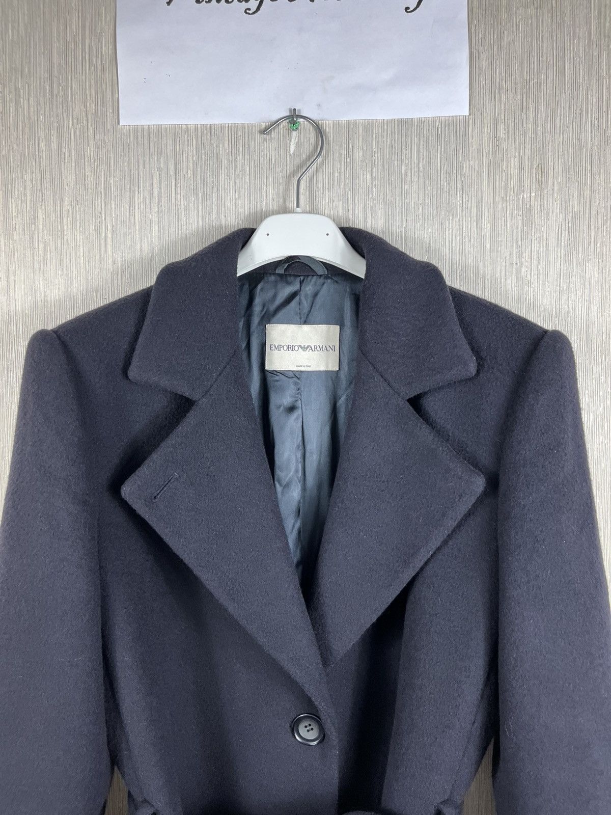 Emporio Armani Emporio Armani wool long navy luxury coat jacket Italian Size L / US 10 / IT 46 - 4 Thumbnail