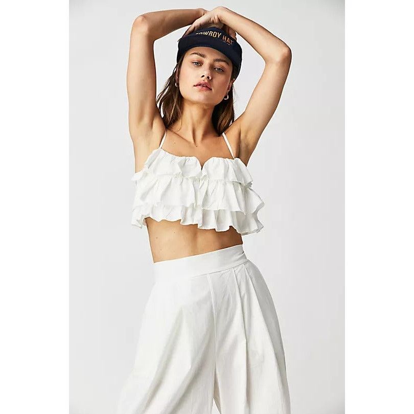 Free People New Free People Danelle Set $168 XL White Crop & Top Pants Size 40" / US 18 - 1 Thumbnail