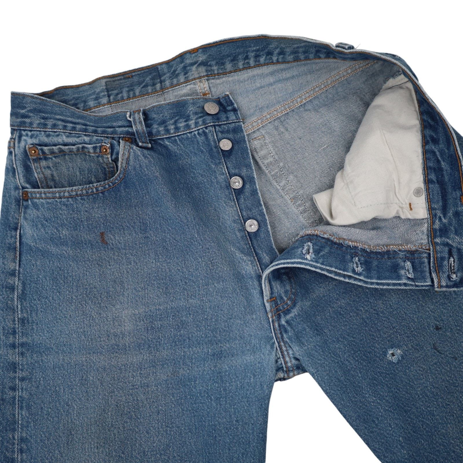 Levi's × Vintage Vintage USA Made Levis 501 Distressed Denim Jeans Size US 34 / EU 50 - 9 Thumbnail
