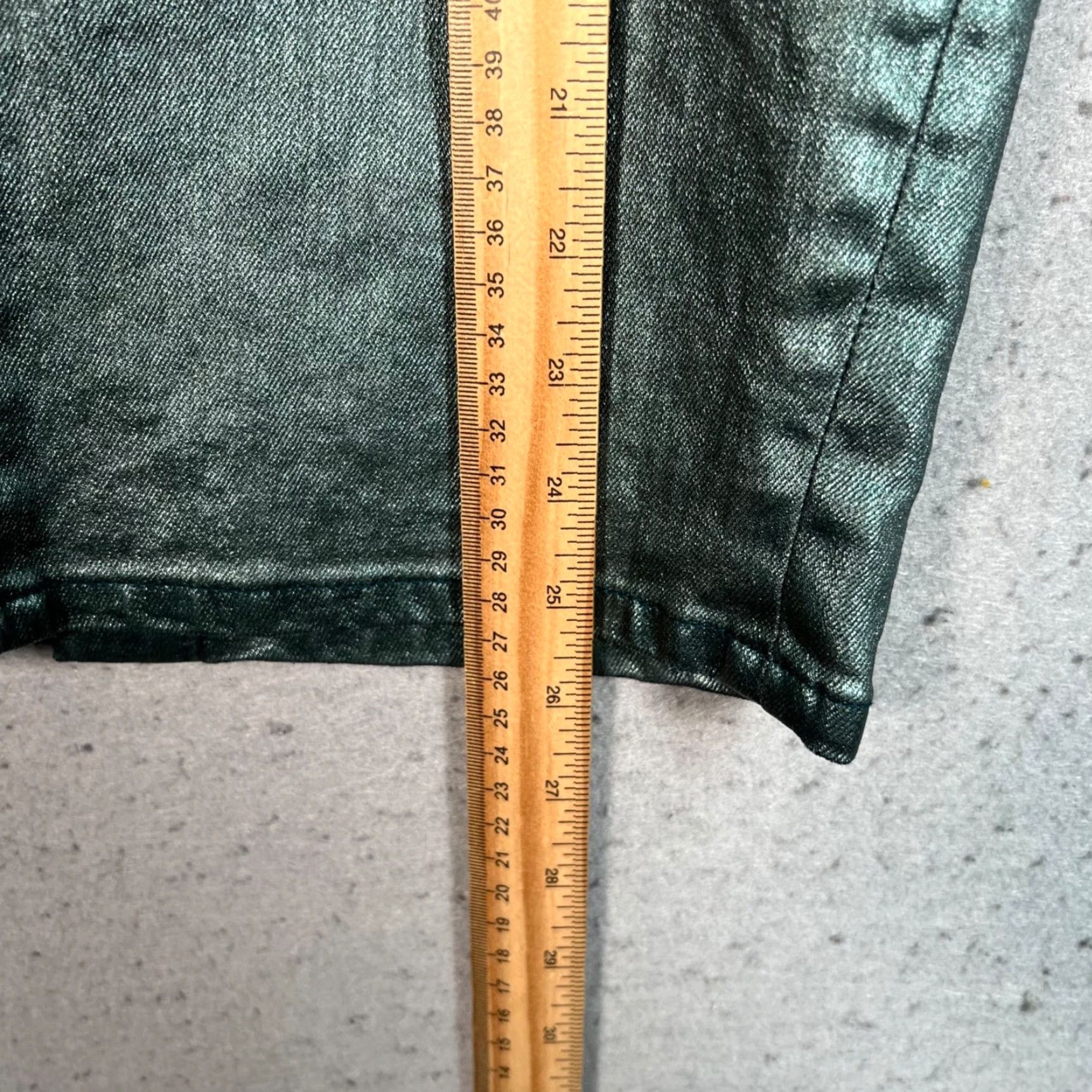 Zara Zara Woman Skirt XS Metallic Green Pencil Cotton Blend Size 26" / US 2 / IT 38 - 6 Thumbnail