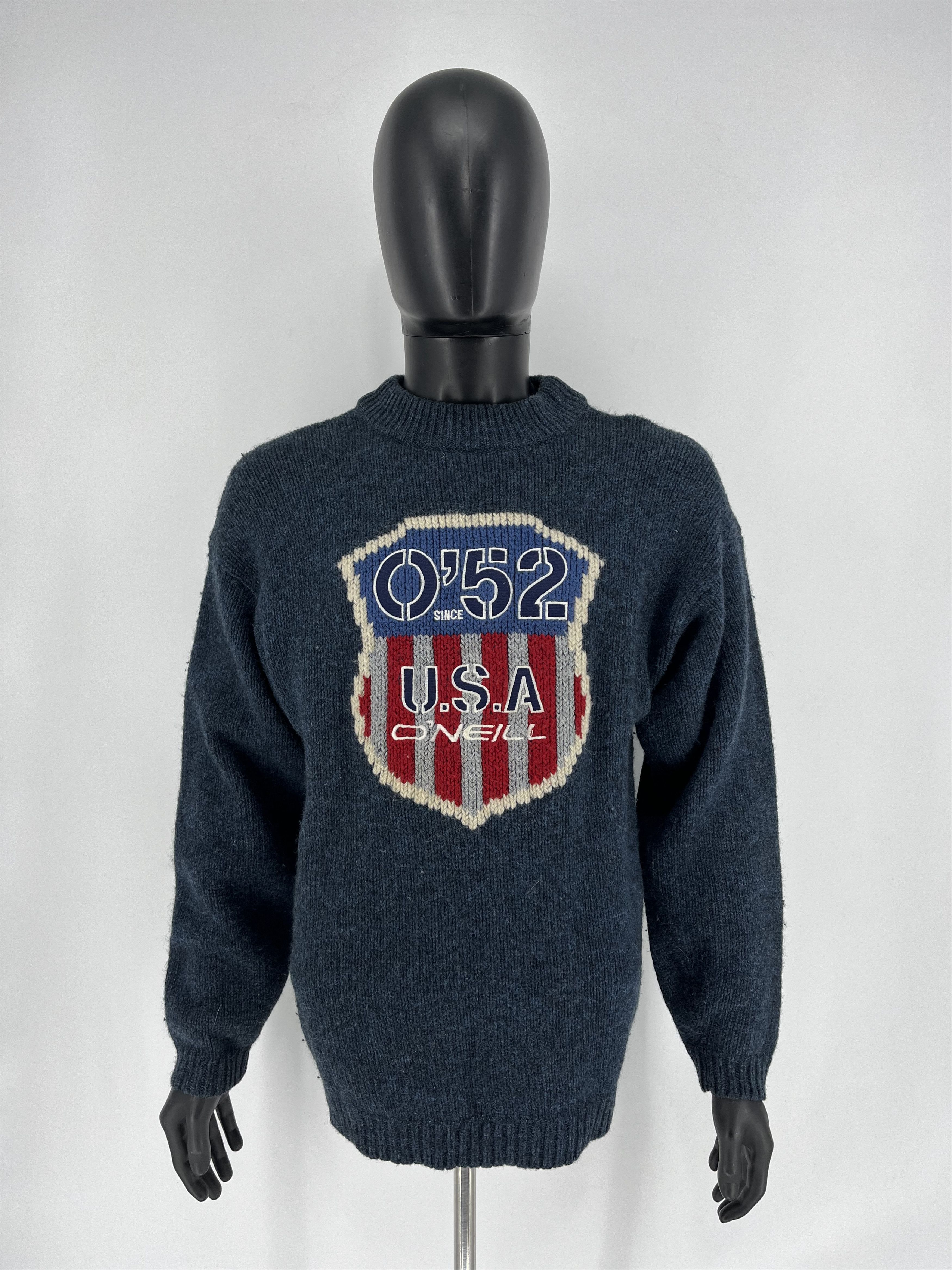 O'Neill × Vintage ONeill blue Knitted Jumper with embroidered spell-out on Size US M / EU 48-50 / 2 - 2 Thumbnail