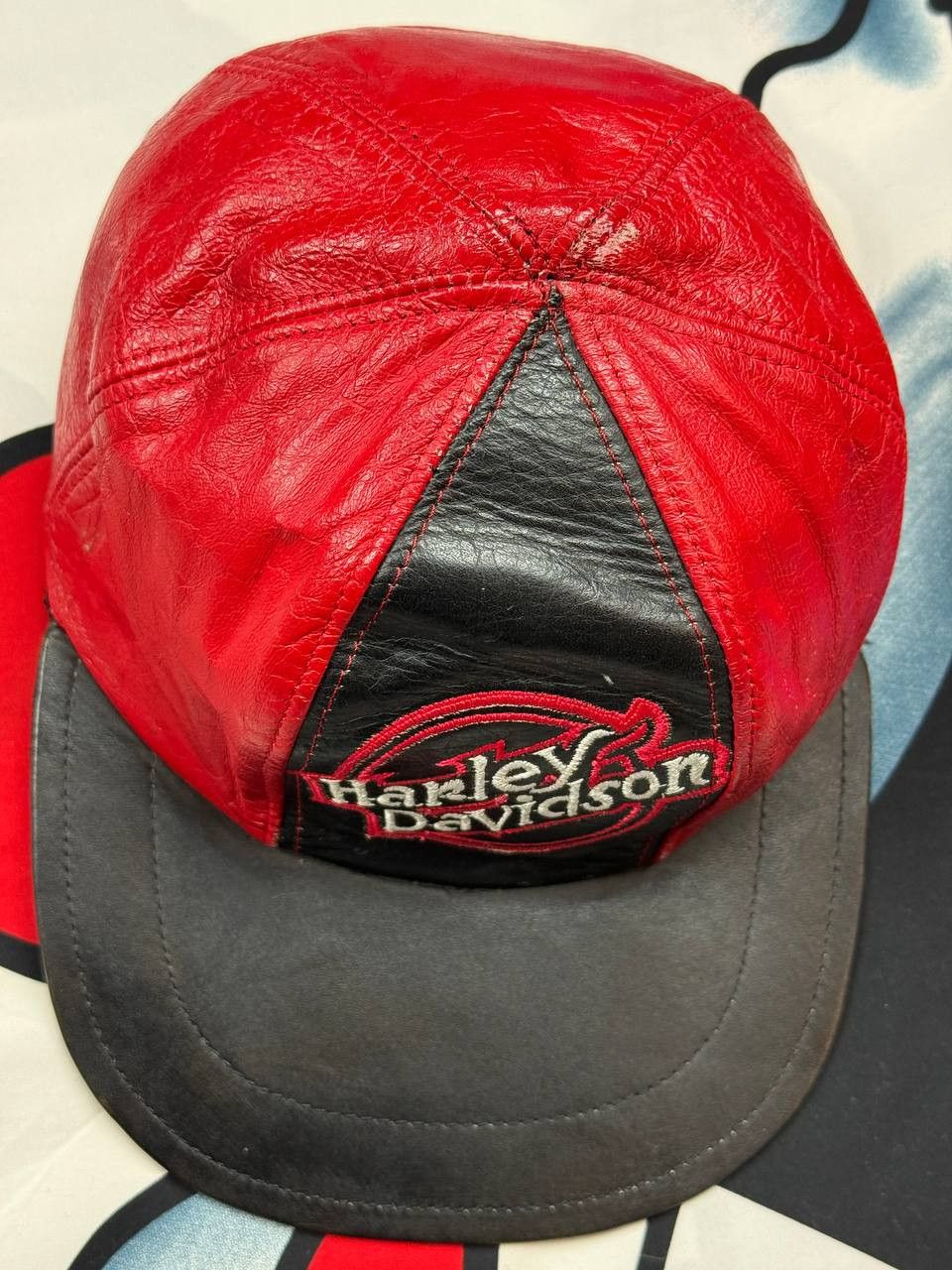 Harley Davidson Vintage Rare Harley Davidson Motorcycles Leather Cap Size ONE SIZE - 4 Thumbnail