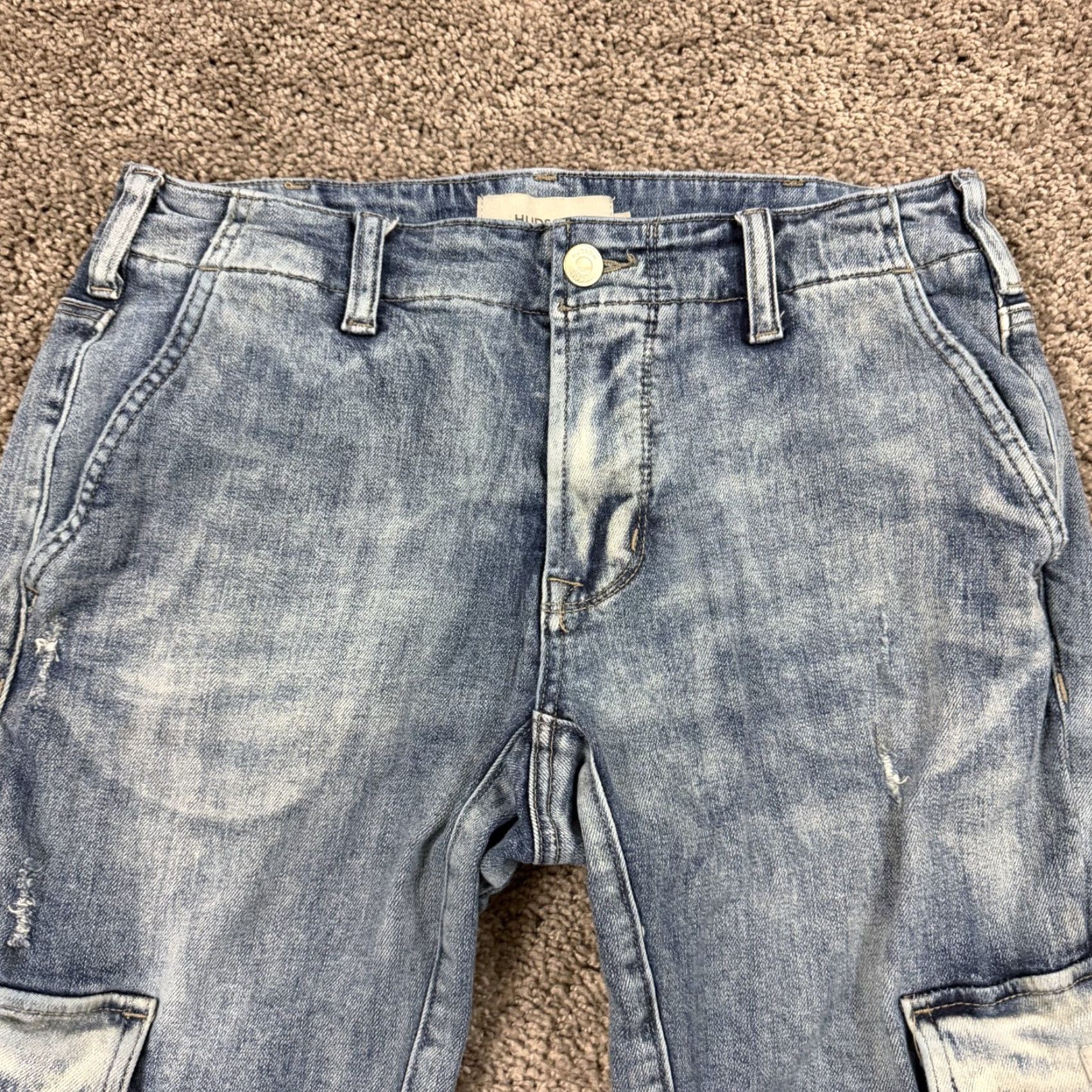 Hudson Jeans Mens 30 Skinny Cargo Light Stone Wash Stretch Denim Streetwear